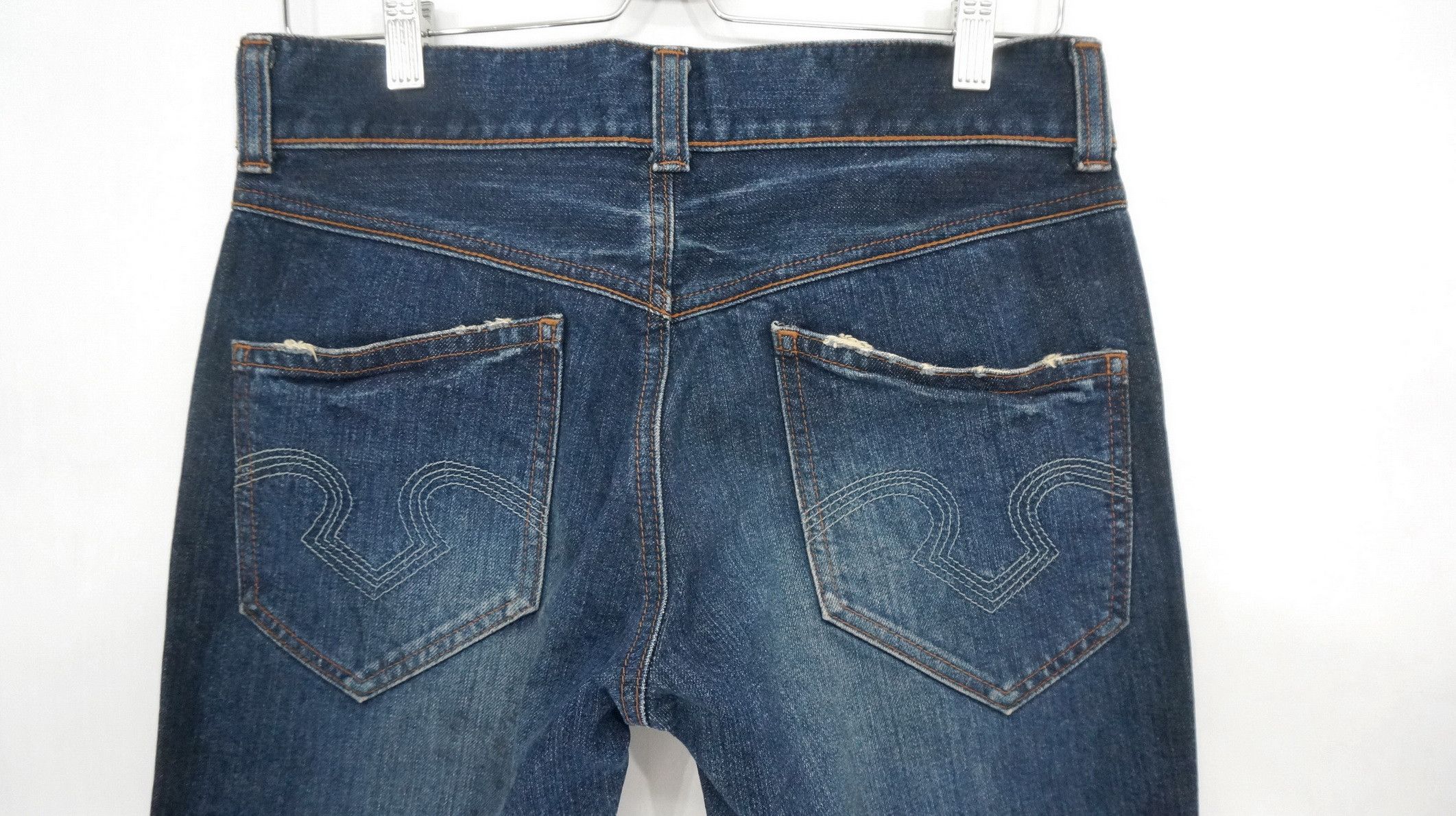 Japanese Brand Fire Rare! OBELISK Japan Lowrise Distressed Flared Jeans Size US 30 / EU 46 - 11 Thumbnail