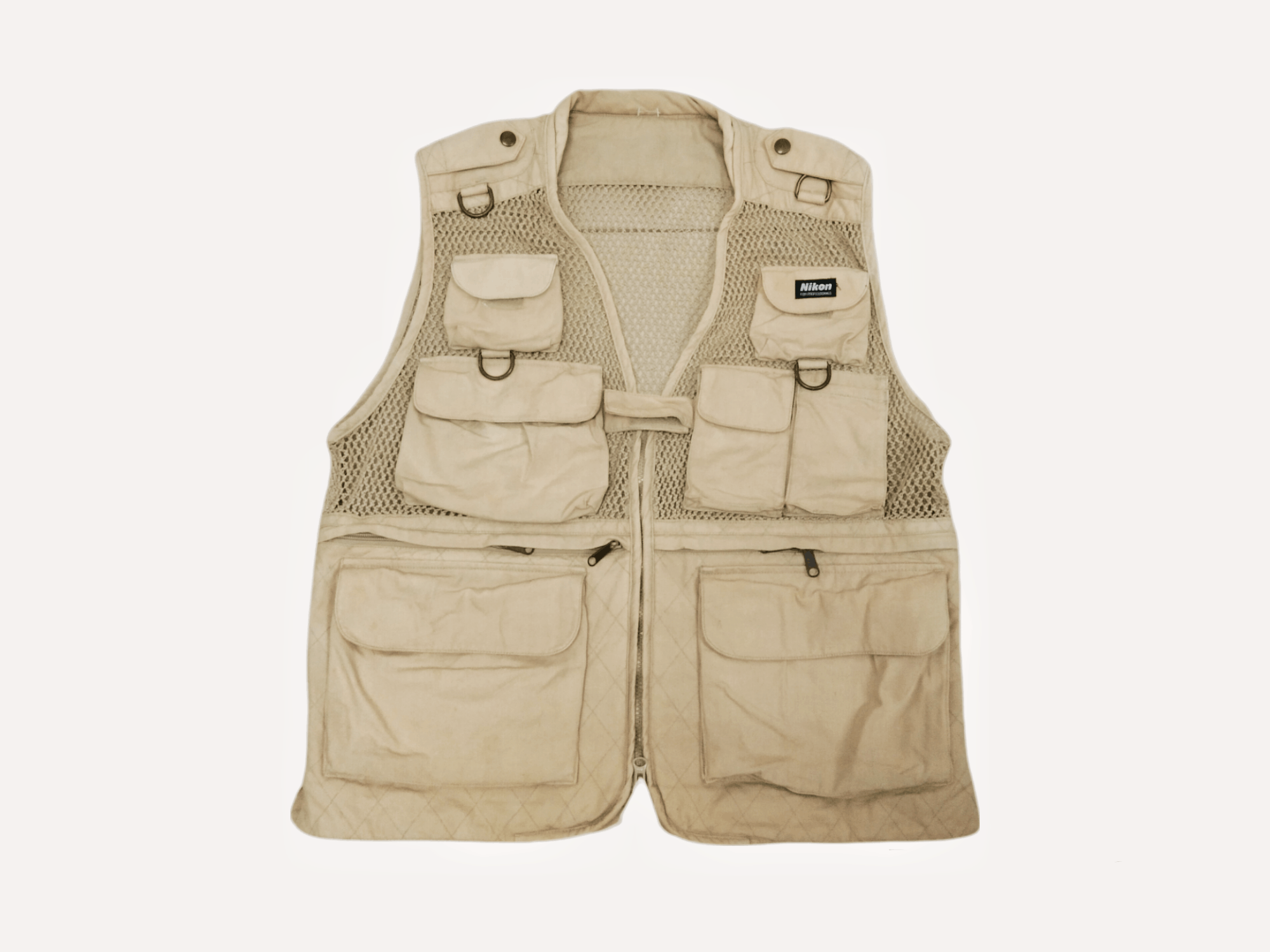 image of Nikon For Professional Multi Pockets Vest in Khaki, Men's (Size Large)