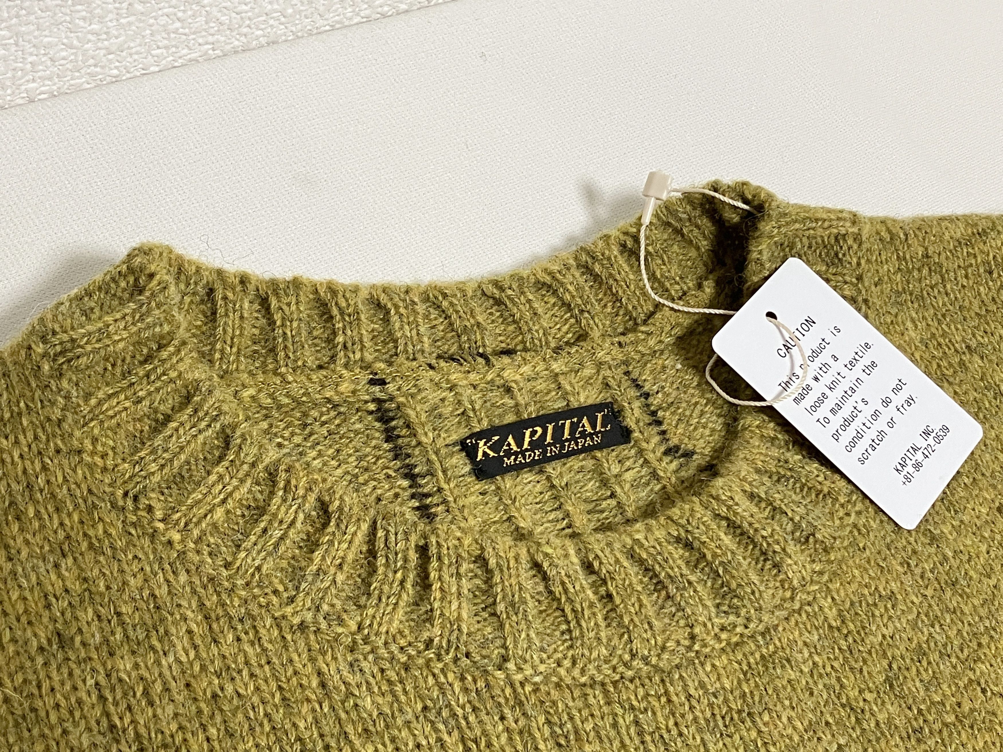 Kapital KAPITAL 5G wool bone crew sweater Skeleton mustard new S Size US S / EU 44-46 / 1 - 5 Thumbnail