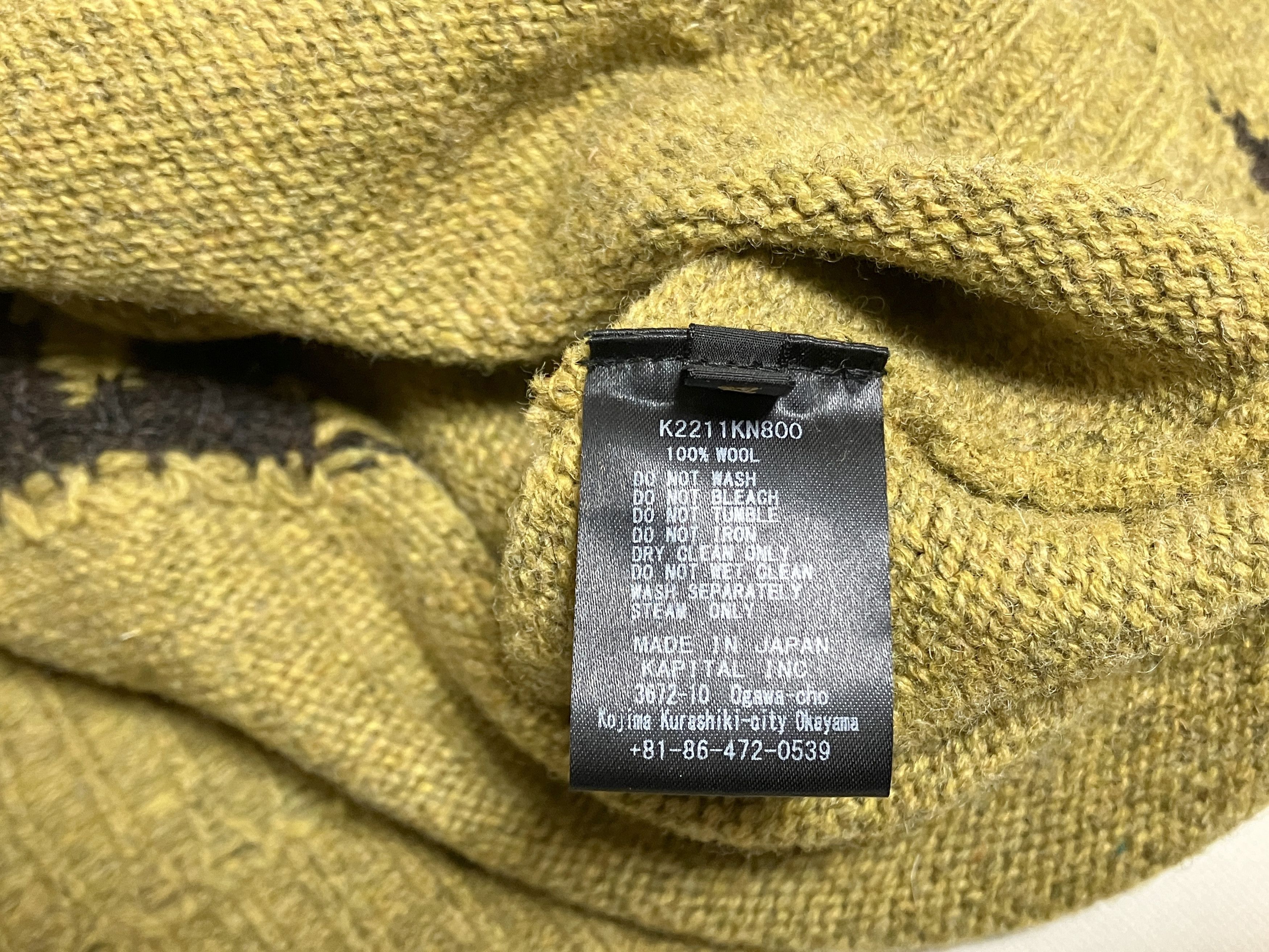 Kapital KAPITAL 5G wool bone crew sweater Skeleton mustard new S Size US S / EU 44-46 / 1 - 7 Thumbnail