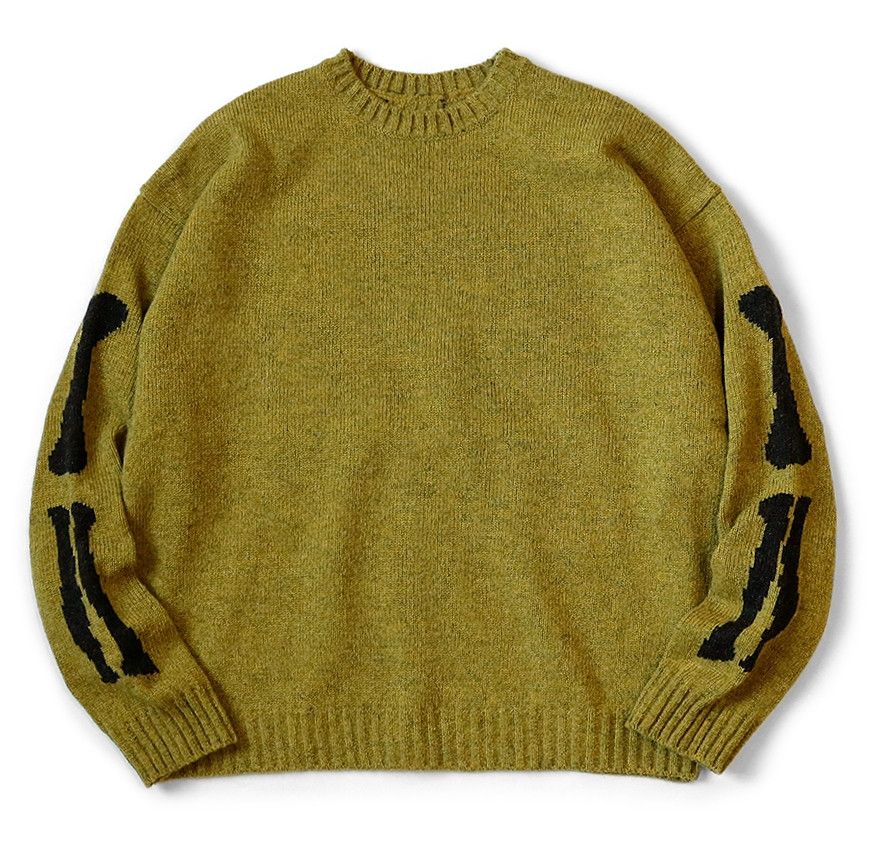 Kapital KAPITAL 5G wool bone crew sweater Skeleton mustard new S Size US S / EU 44-46 / 1 - 3 Thumbnail