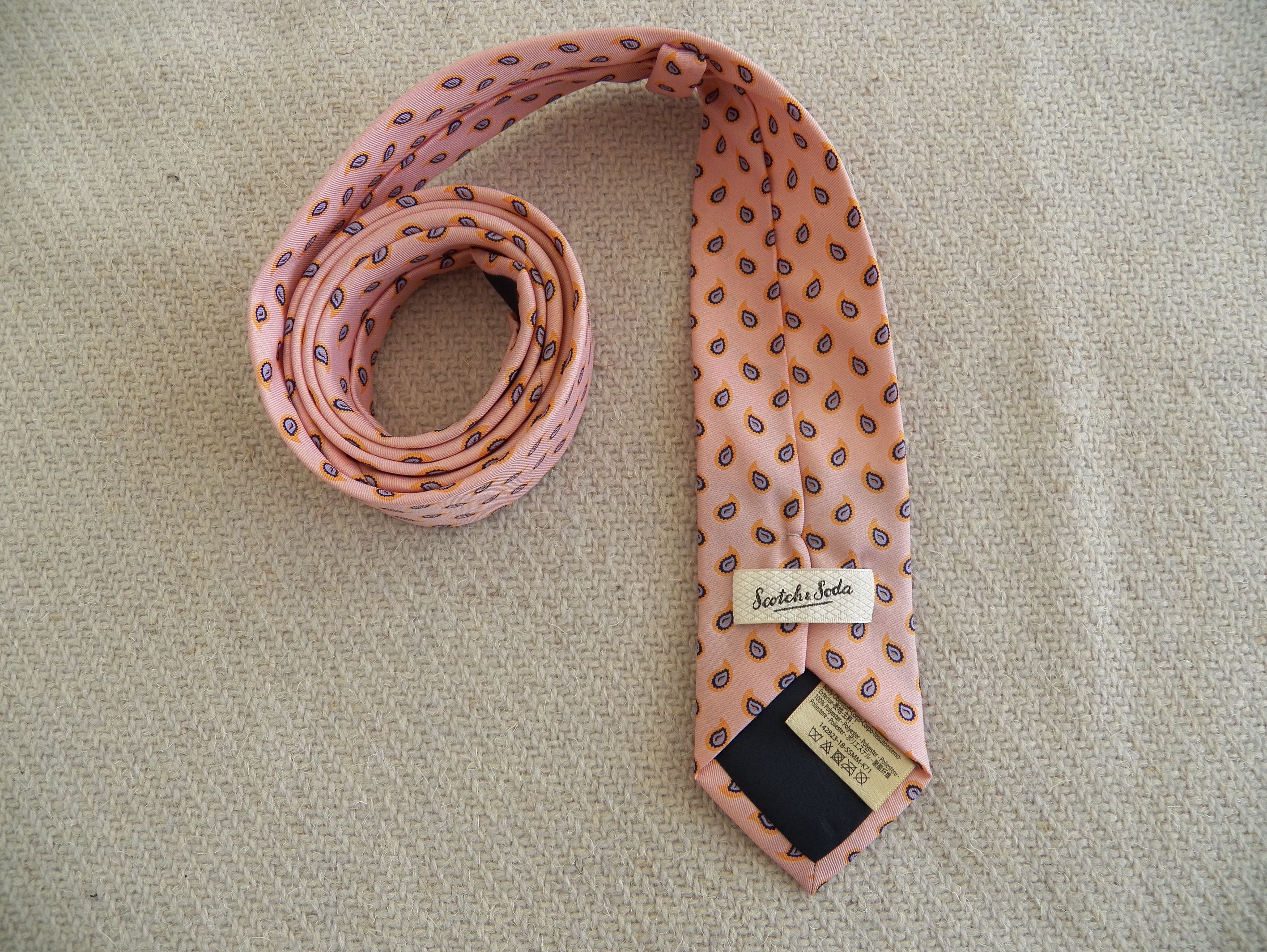 Scotch & Soda NECKTIE pink twill mini paisley polyester narrow tie Size ONE SIZE - 4 Thumbnail