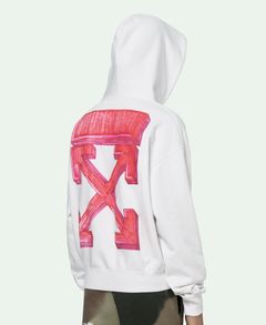 OFF-WHITE PINK/ORANGE MARKER ARROWS HOODIE