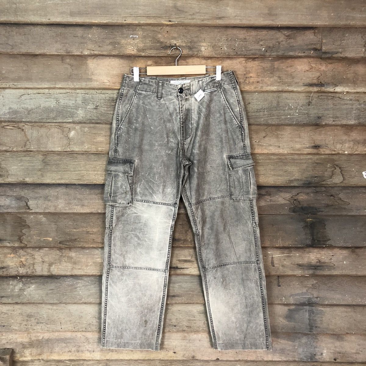AVIREX CARGO PANTS DOUBLE KNEE MULTIPOCKET VINTAGE FADED