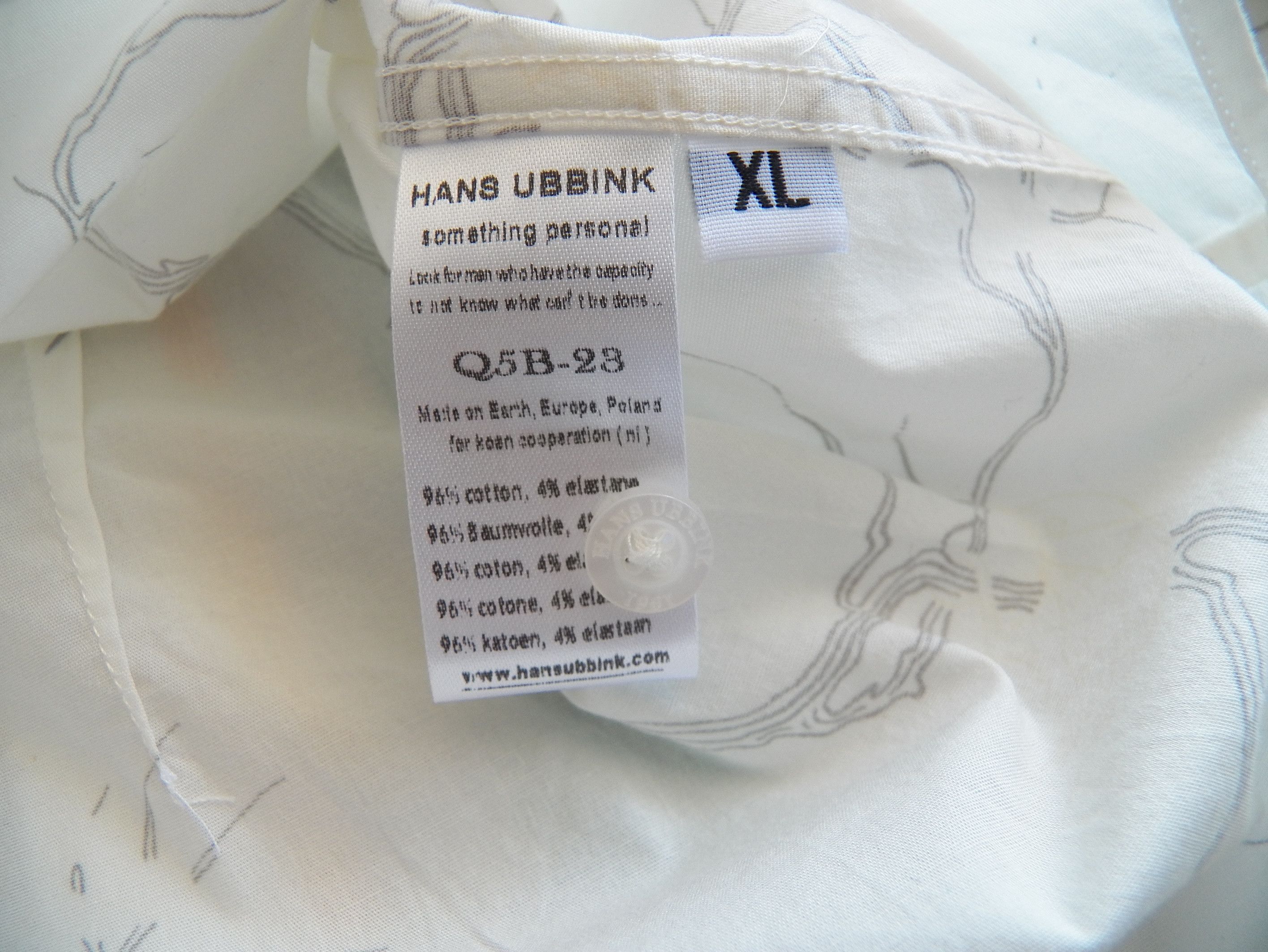 Other Hans Ubbink SHIRT XL Fits M-L slim fit cream white branches Size US XL / EU 56 / 4 - 2 Thumbnail