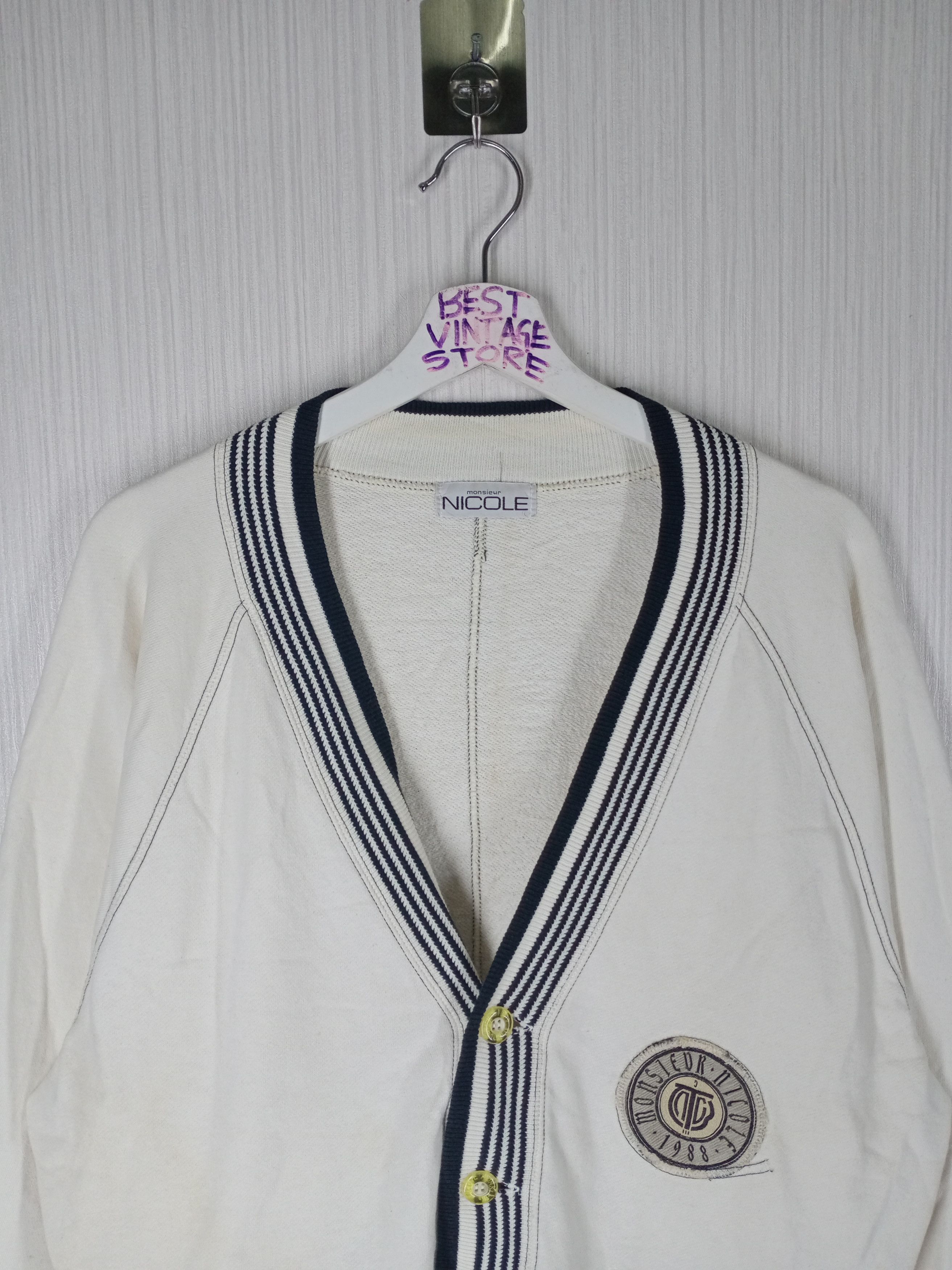 Japanese Brand Vintage Monsieur Nicole Vintage Cardigan Size US L / EU 52-54 / 3 - 4 Thumbnail