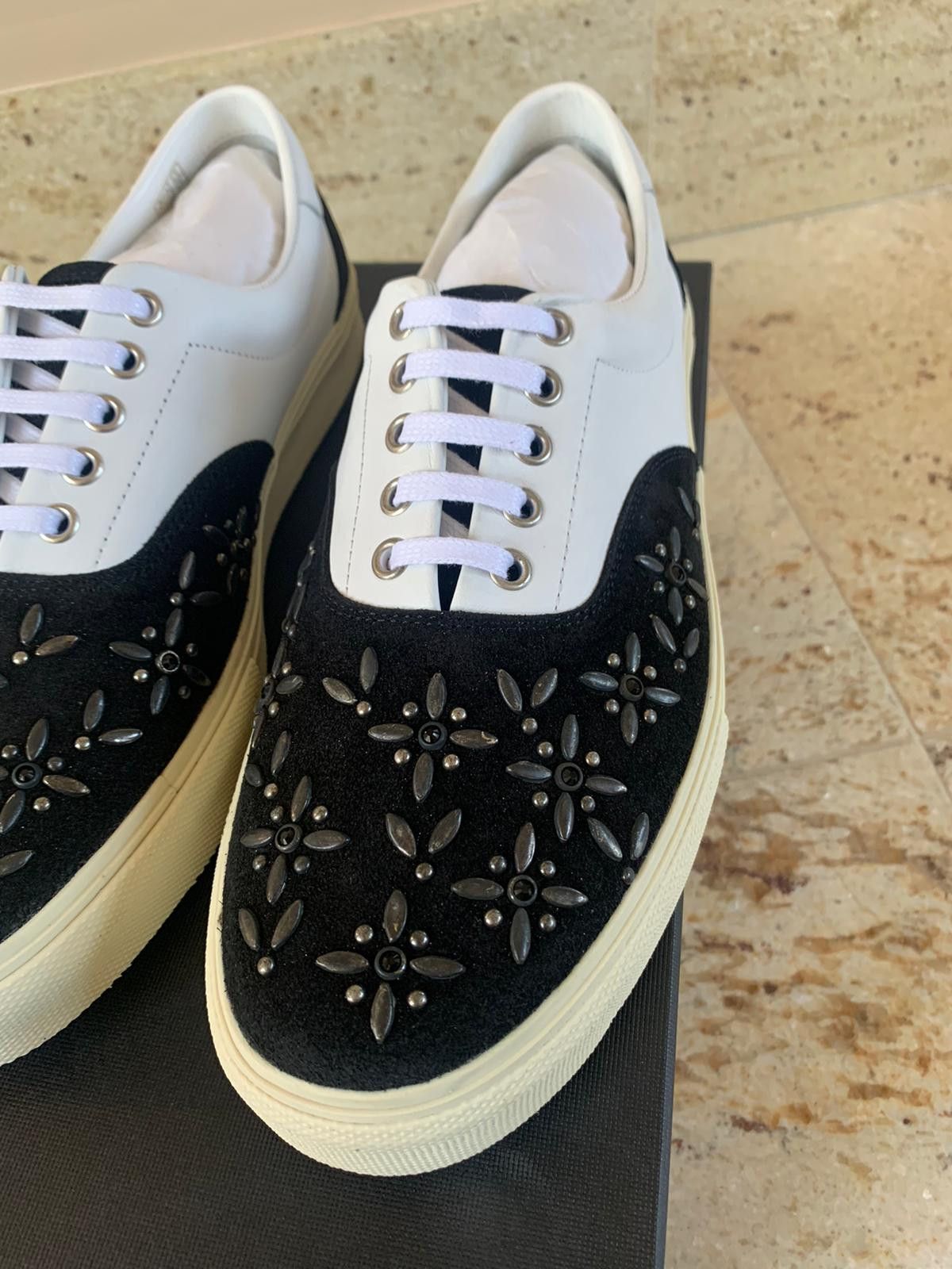 Amiri Studded Lace Up Sneakers, Low Top in Black & White Size US 7 / EU 40 - 11 Thumbnail