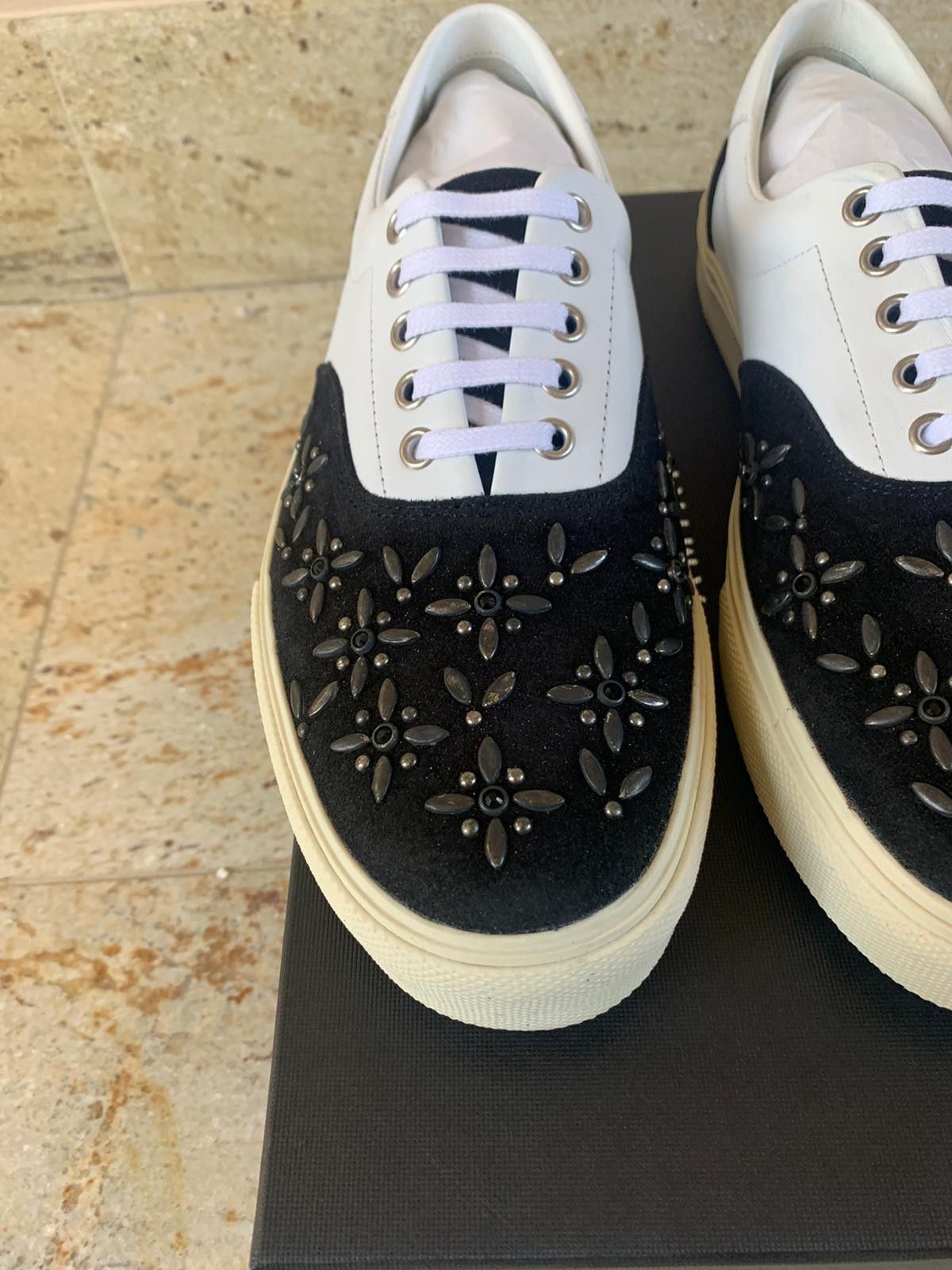 Amiri Studded Lace Up Sneakers, Low Top in Black & White Size US 7 / EU 40 - 9 Thumbnail