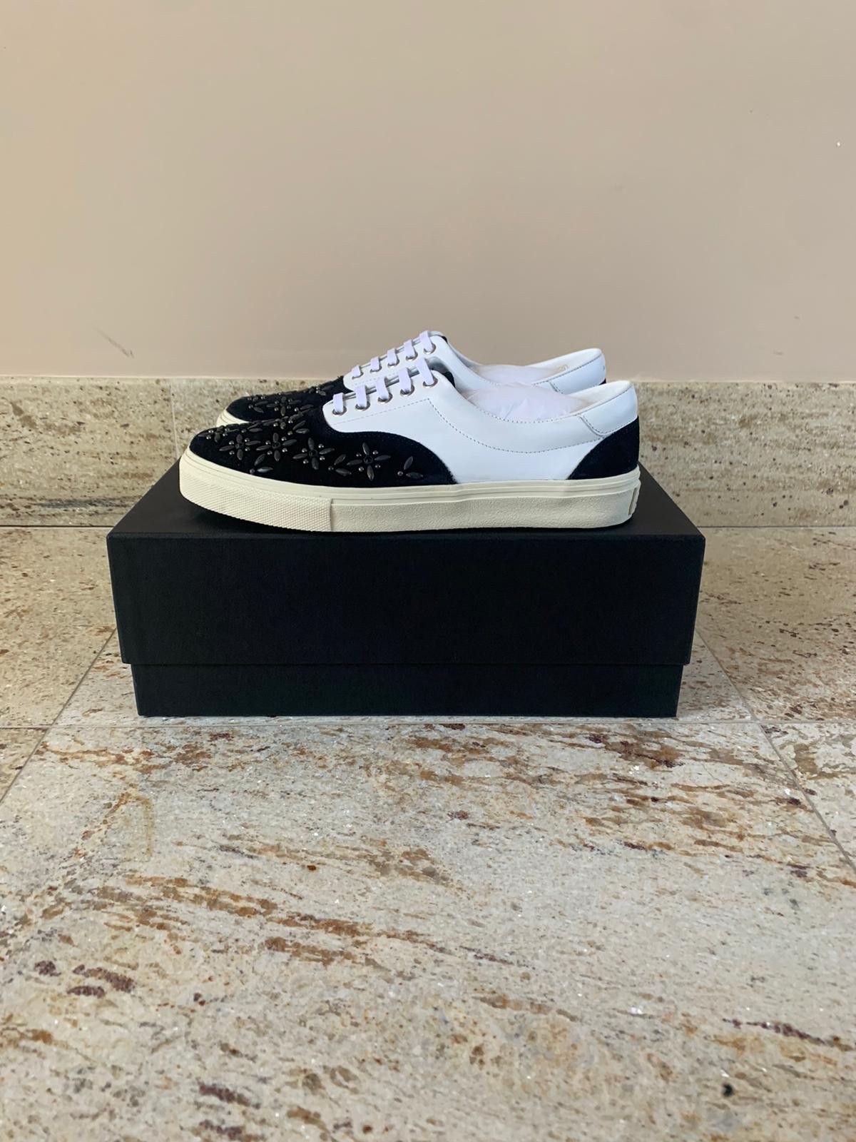 Amiri Studded Lace Up Sneakers, Low Top in Black & White Size US 7 / EU 40 - 1 Thumbnail