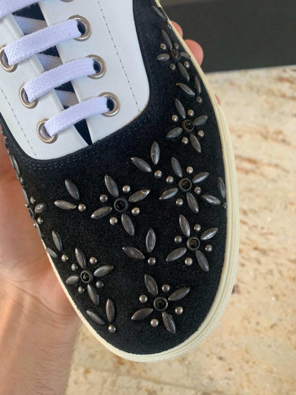 Amiri Studded Lace Up Sneakers, Low Top in Black & White Size US 7 / EU 40 - 5 Thumbnail