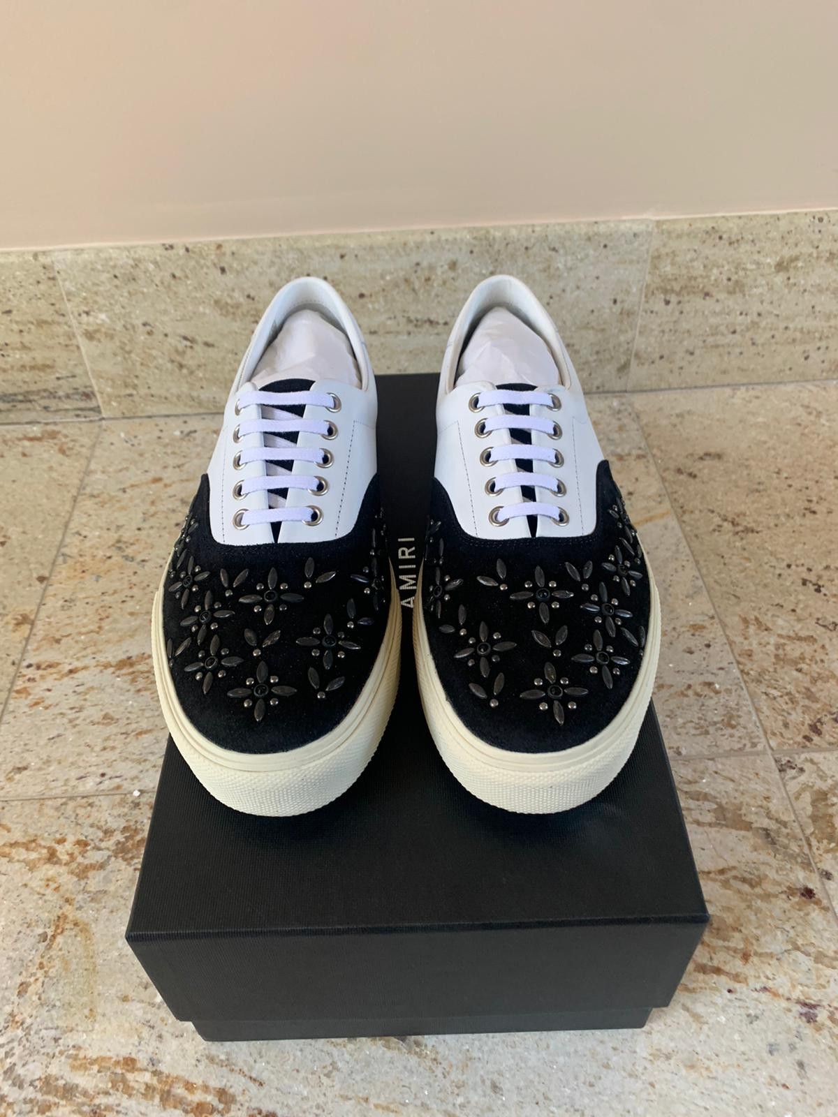 Amiri Studded Lace Up Sneakers, Low Top in Black & White Size US 7 / EU 40 - 10 Thumbnail