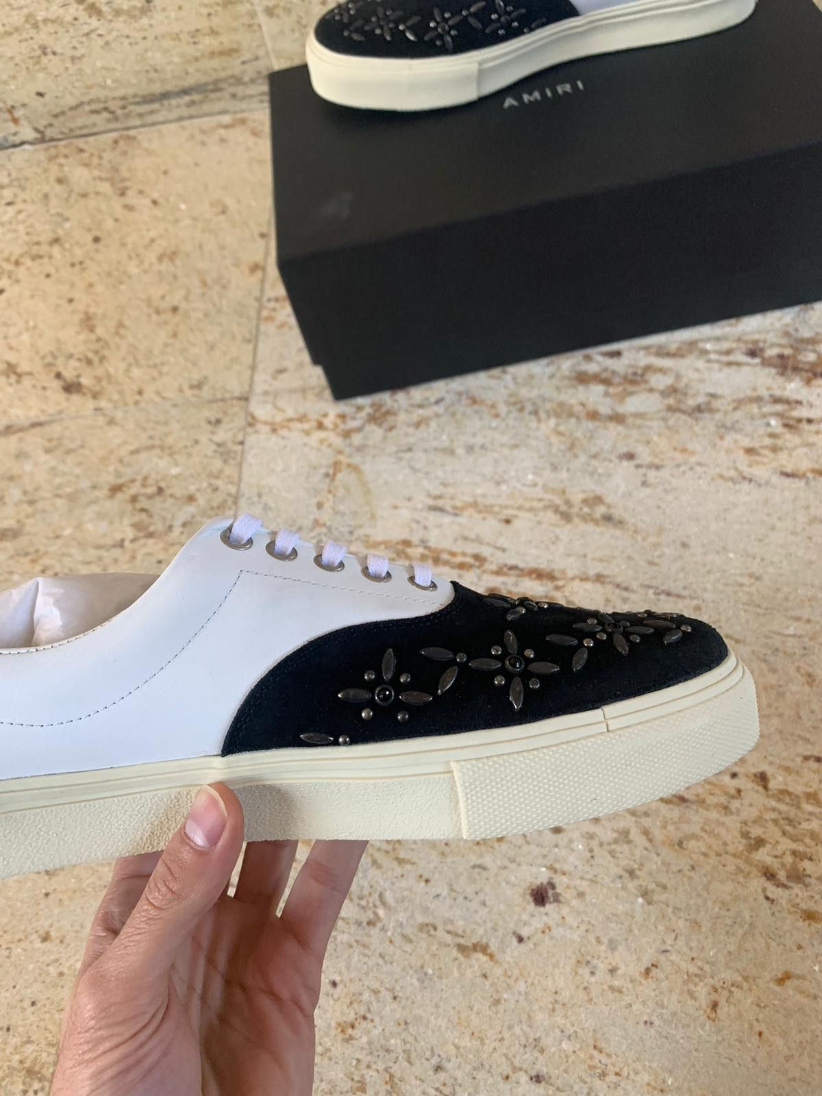 Amiri Studded Lace Up Sneakers, Low Top in Black & White Size US 7 / EU 40 - 4 Thumbnail