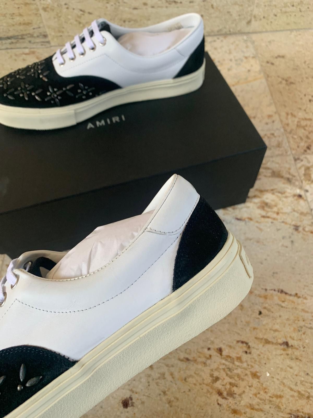 Amiri Studded Lace Up Sneakers, Low Top in Black & White Size US 7 / EU 40 - 13 Thumbnail