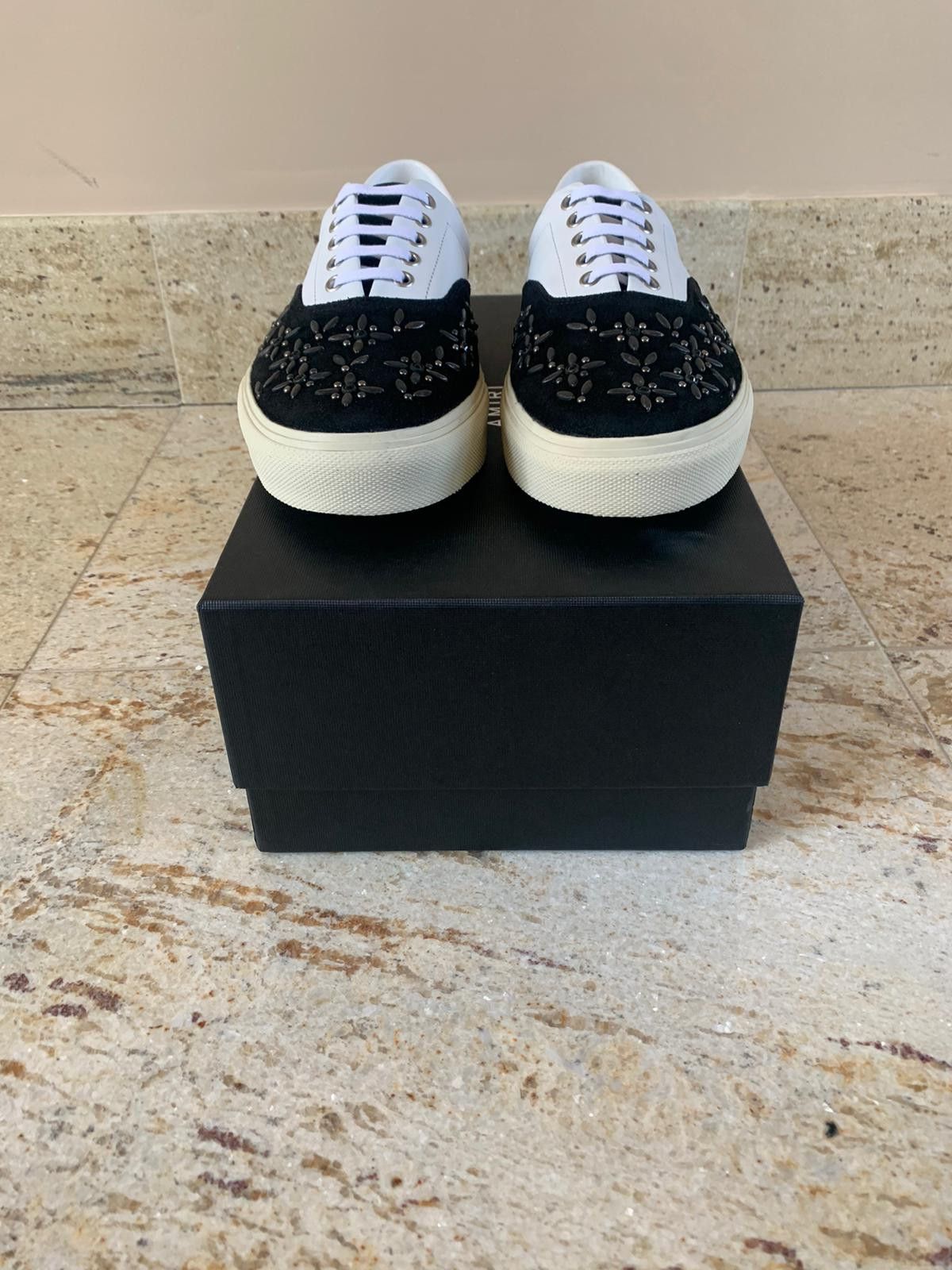Amiri Studded Lace Up Sneakers, Low Top in Black & White Size US 7 / EU 40 - 7 Thumbnail