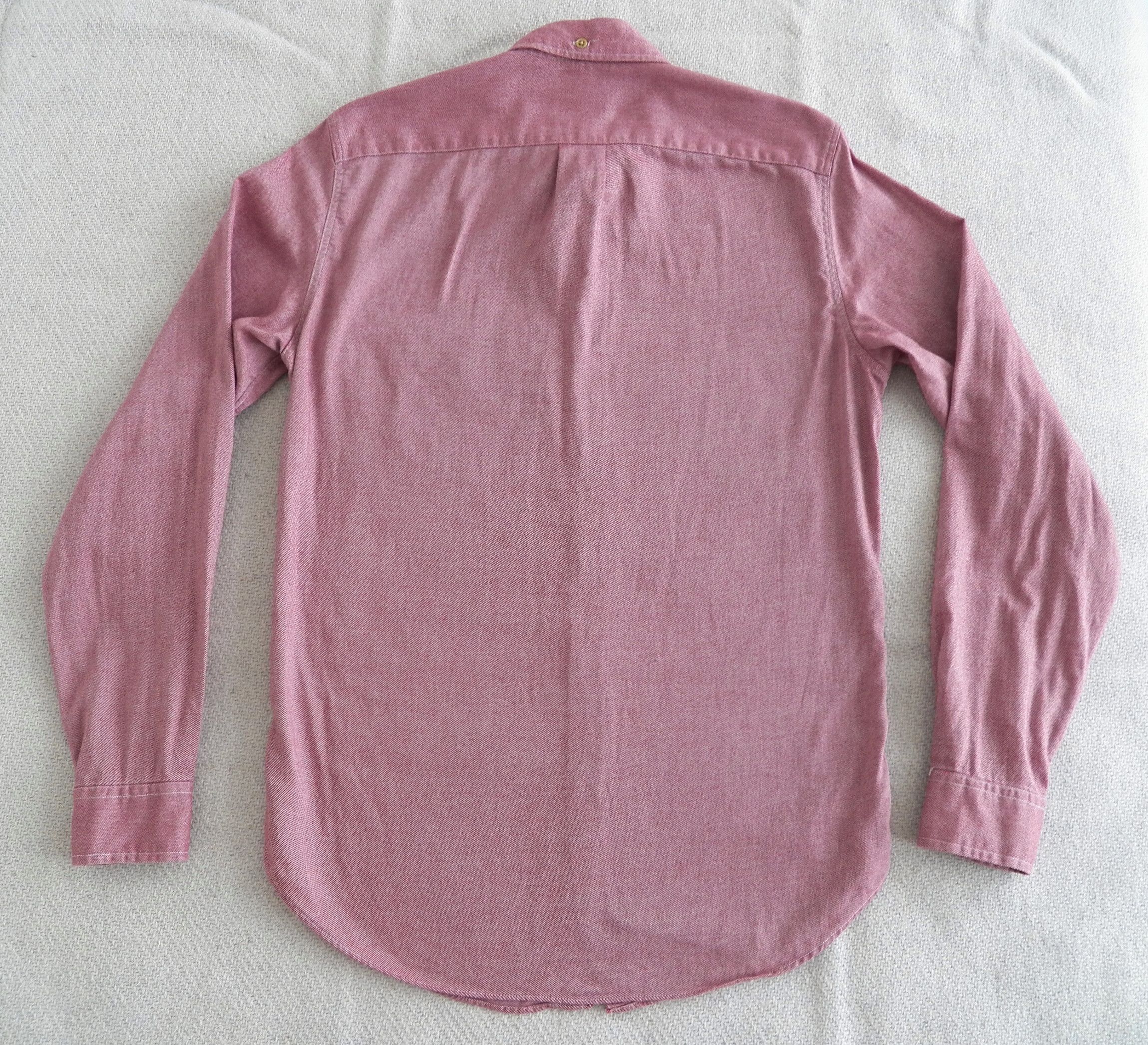 J.Crew MENS Work SHIRT Diagonal Twill Brushed cotton pink red Size US XS / EU 42 / 0 - 5 Thumbnail
