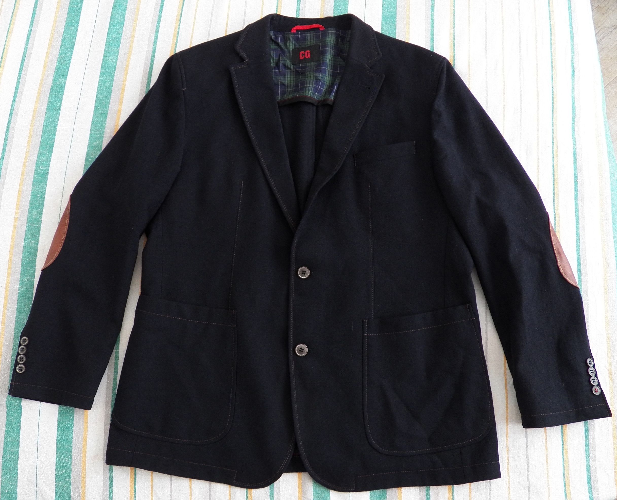 Other CG Club Of Gents MENS JACKET blue wool blazer elbow patches Size 44R - 1 Thumbnail