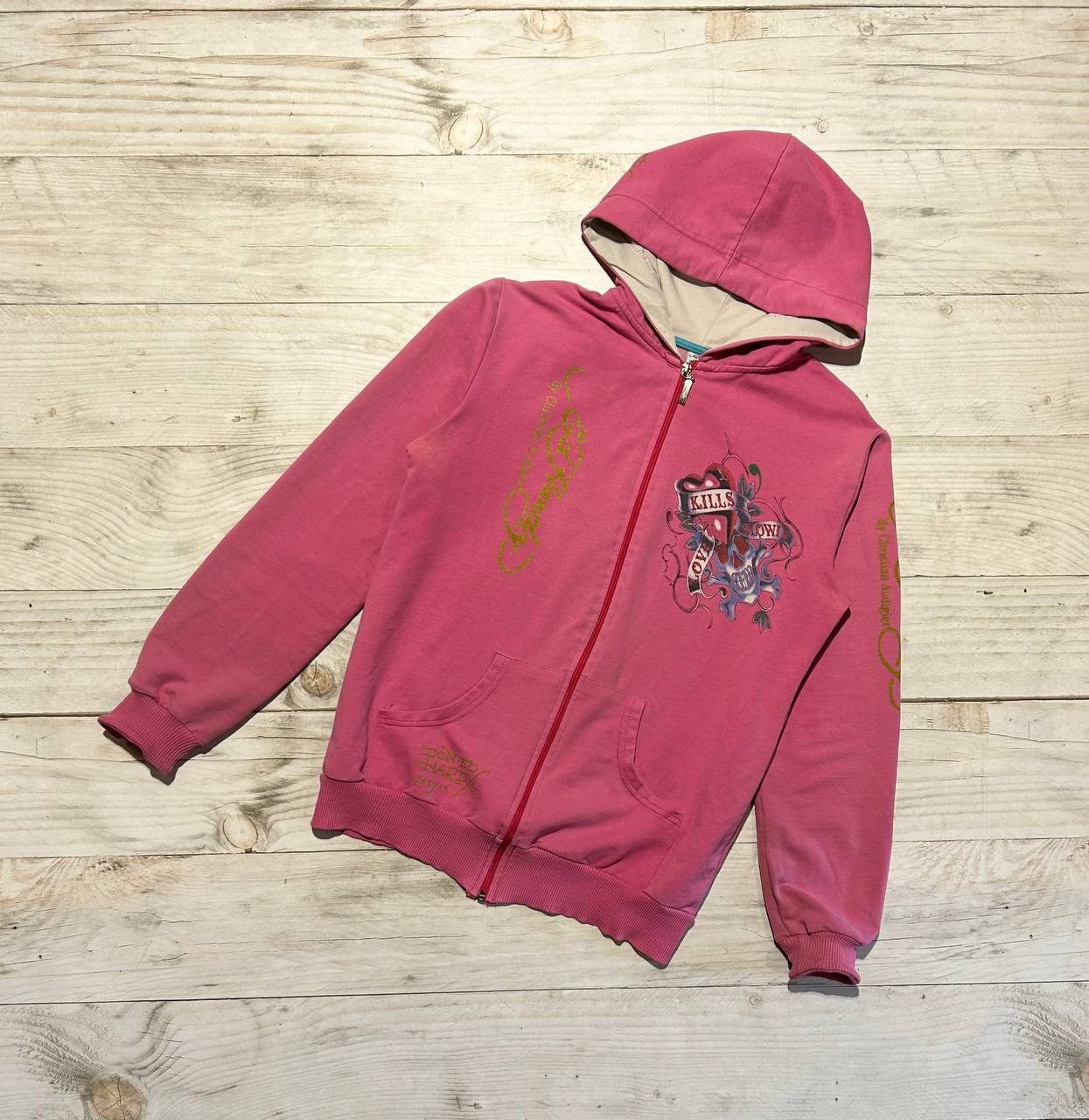 Ed Hardy Vintage Ed Hardy By Christian Audigier Hoodie Y2K Zip Up Size M / US 6-8 / IT 42-44 - 4 Thumbnail