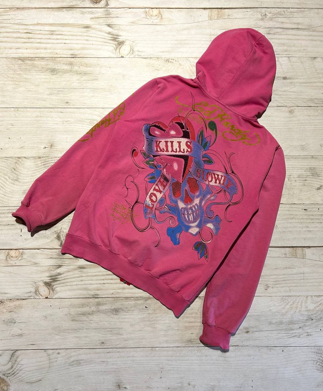 Ed Hardy Vintage Ed Hardy By Christian Audigier Hoodie Y2K Zip Up Size M / US 6-8 / IT 42-44 - 1 Thumbnail