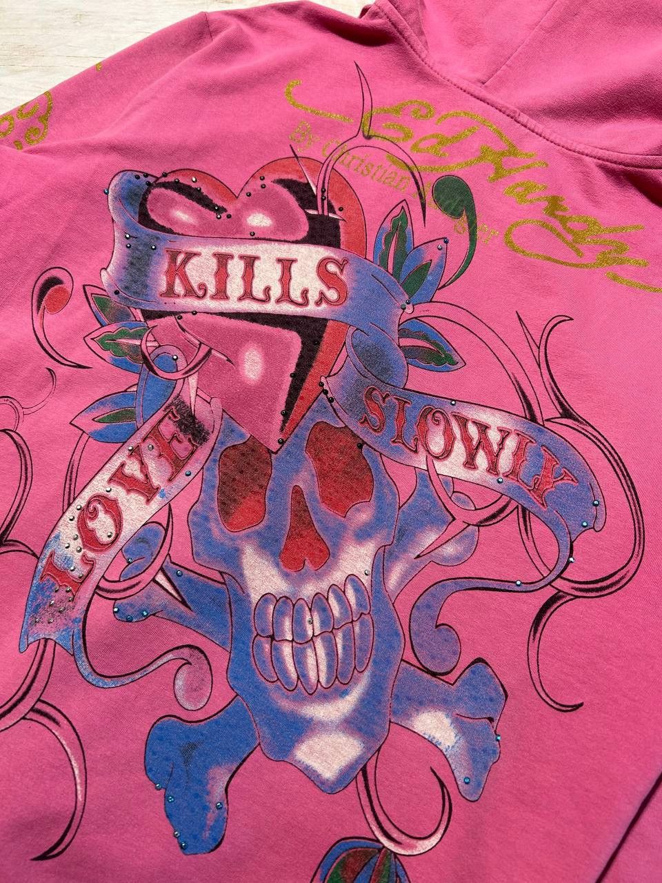 Ed Hardy Vintage Ed Hardy By Christian Audigier Hoodie Y2K Zip Up Size M / US 6-8 / IT 42-44 - 2 Thumbnail