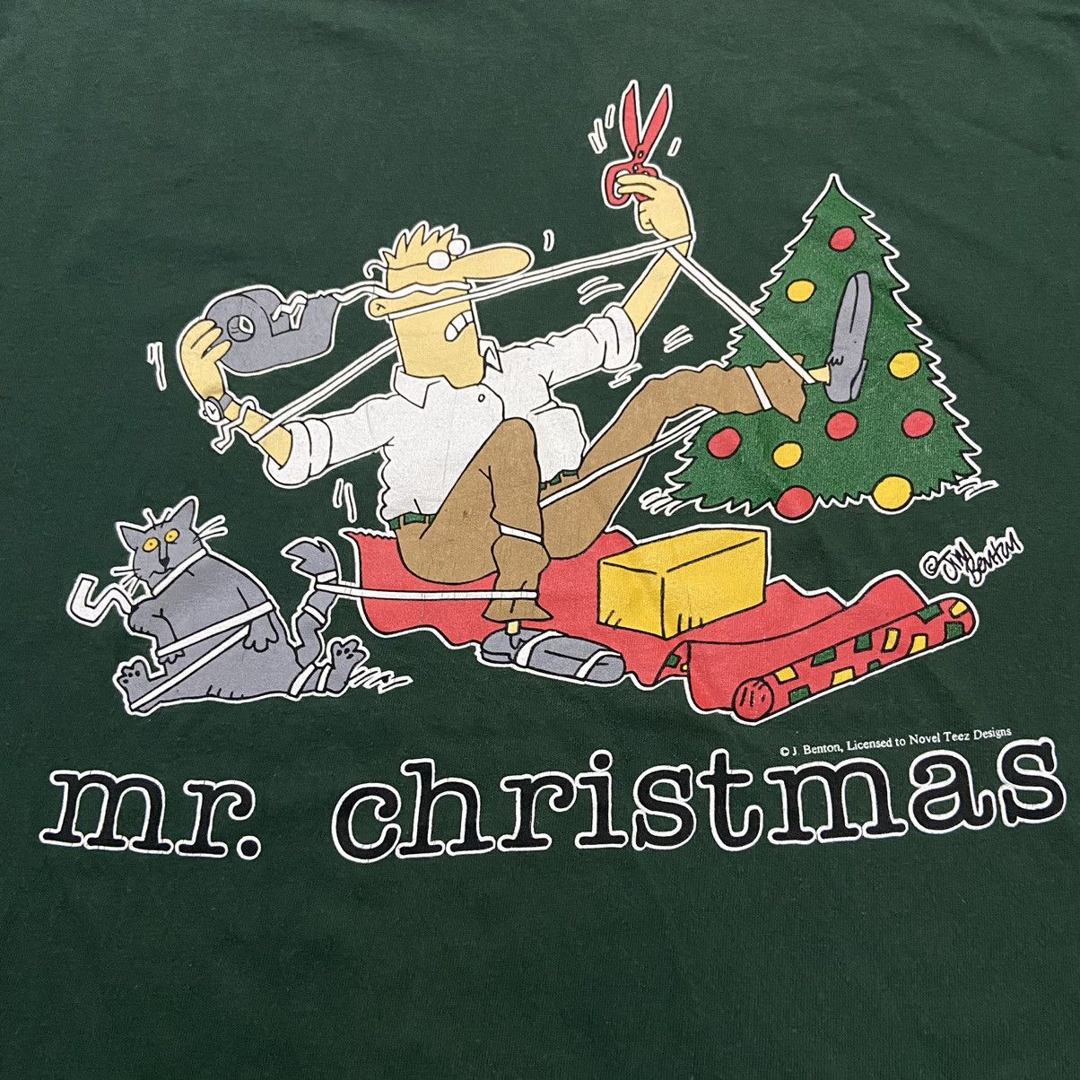 Cartoon Network Vintage 90s jim benton tshirt mr christmas Size US XXL / EU 58 / 5 - 2 Thumbnail