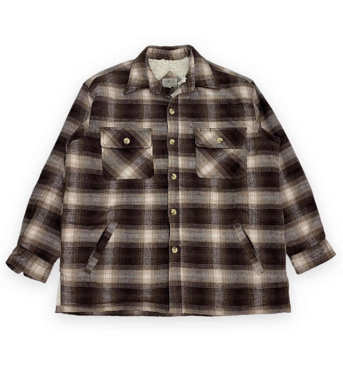 Flannel × Japanese Brand × Vintage Vintage Japanese Brand Moineau Wool Sherpa Flannel Jacket Size US L / EU 52-54 / 3 - 1 Thumbnail