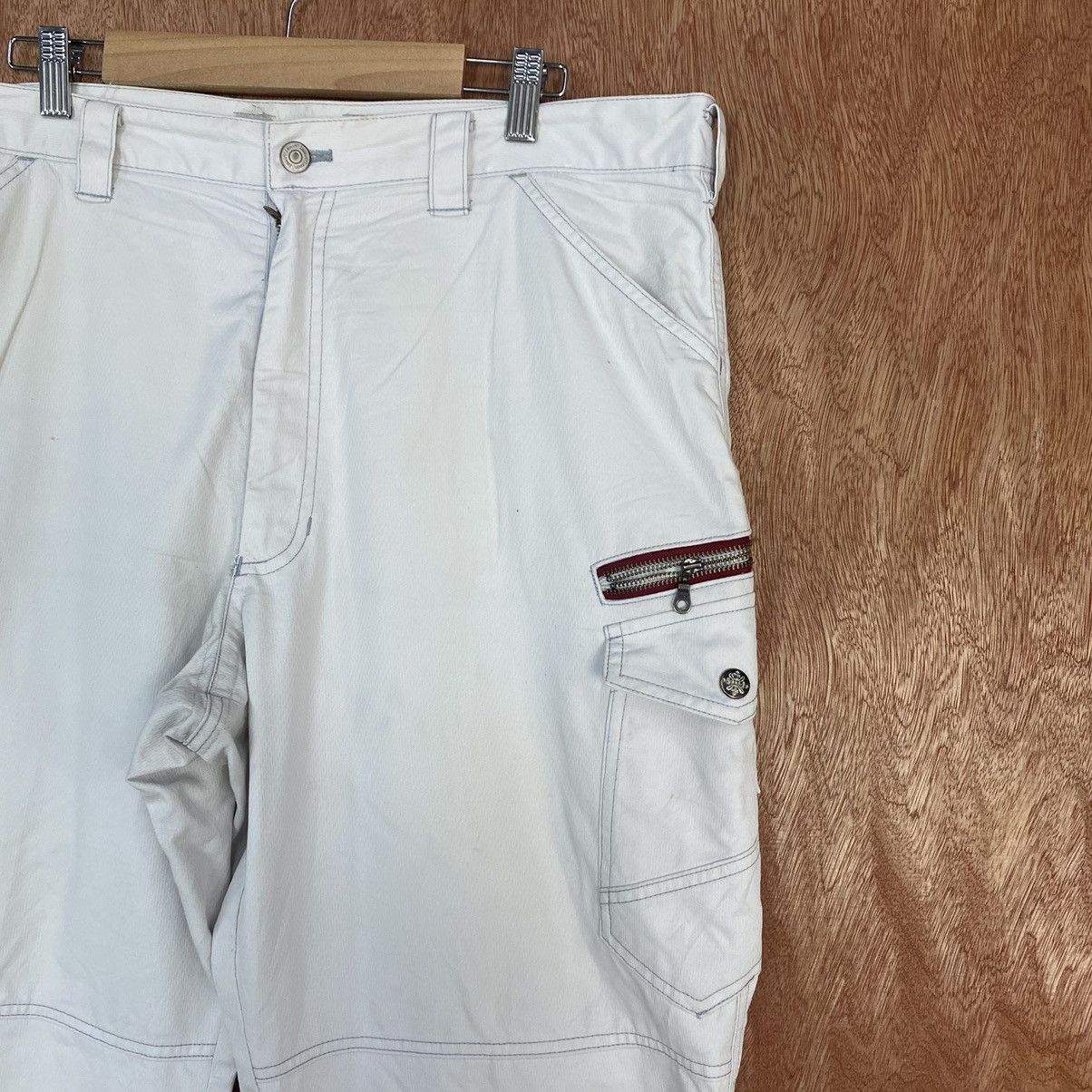 Japanese Brand Jawin White Multipocket Cargo Pants #c809 Size US 34 / EU 50 - 4 Thumbnail