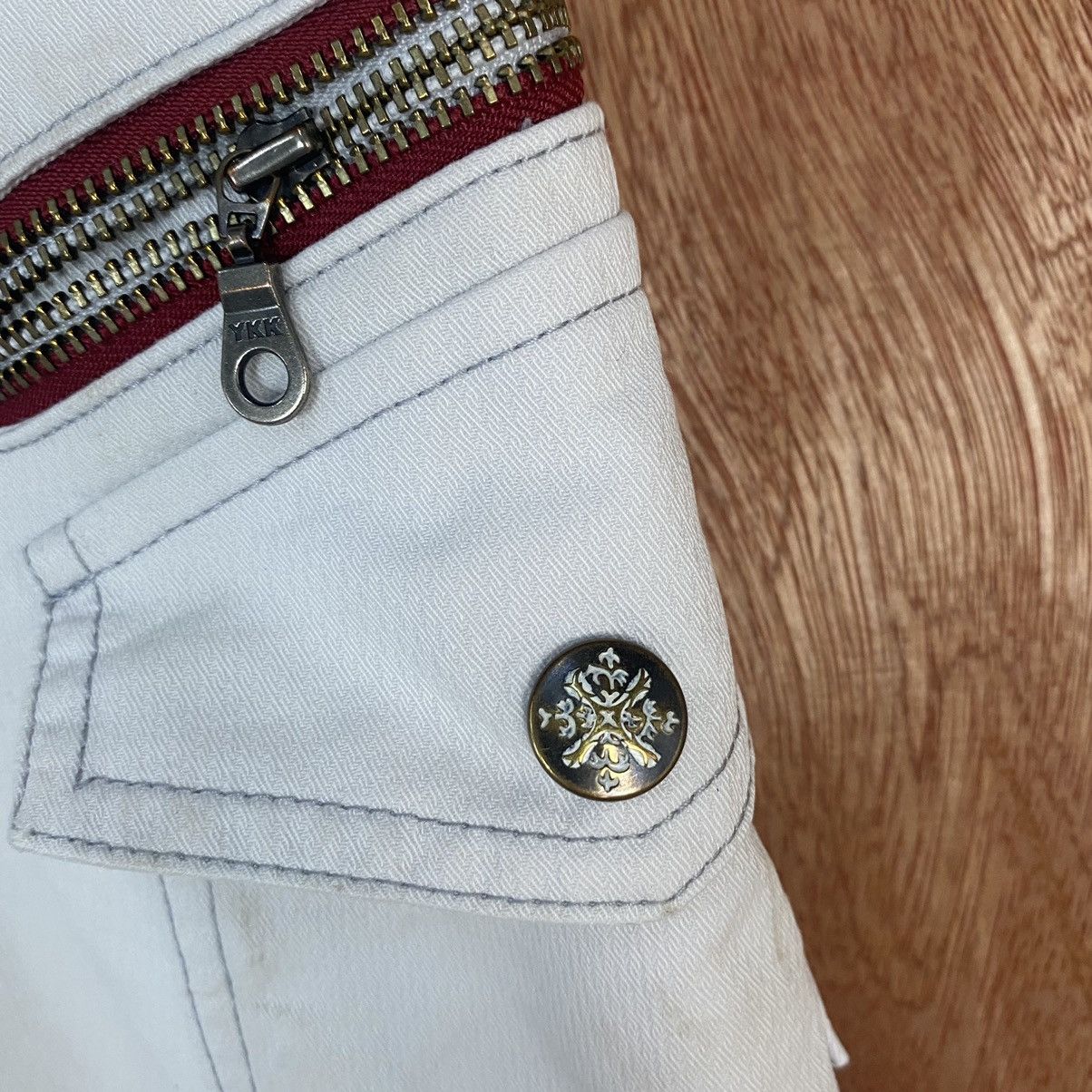 Japanese Brand Jawin White Multipocket Cargo Pants #c809 Size US 34 / EU 50 - 6 Thumbnail