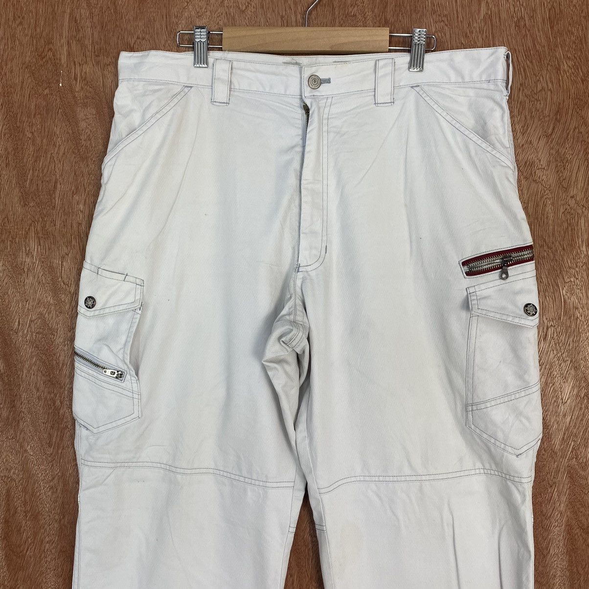 Japanese Brand Jawin White Multipocket Cargo Pants #c809 Size US 34 / EU 50 - 2 Thumbnail