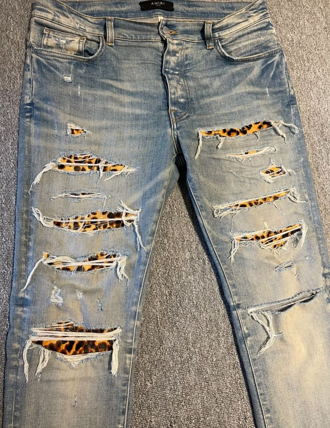 Amiri AMIRI Leopard DMGD Jean Size US 34 / EU 50 - 2 Thumbnail