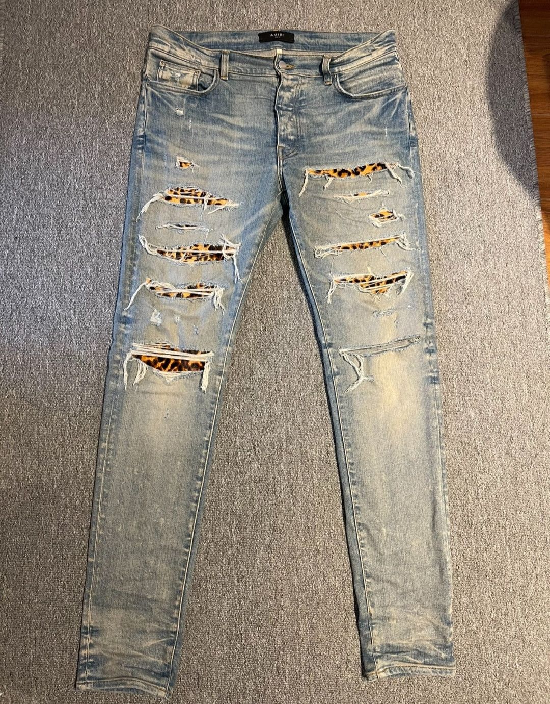 Amiri AMIRI Leopard DMGD Jean Size US 34 / EU 50 - 1 Thumbnail