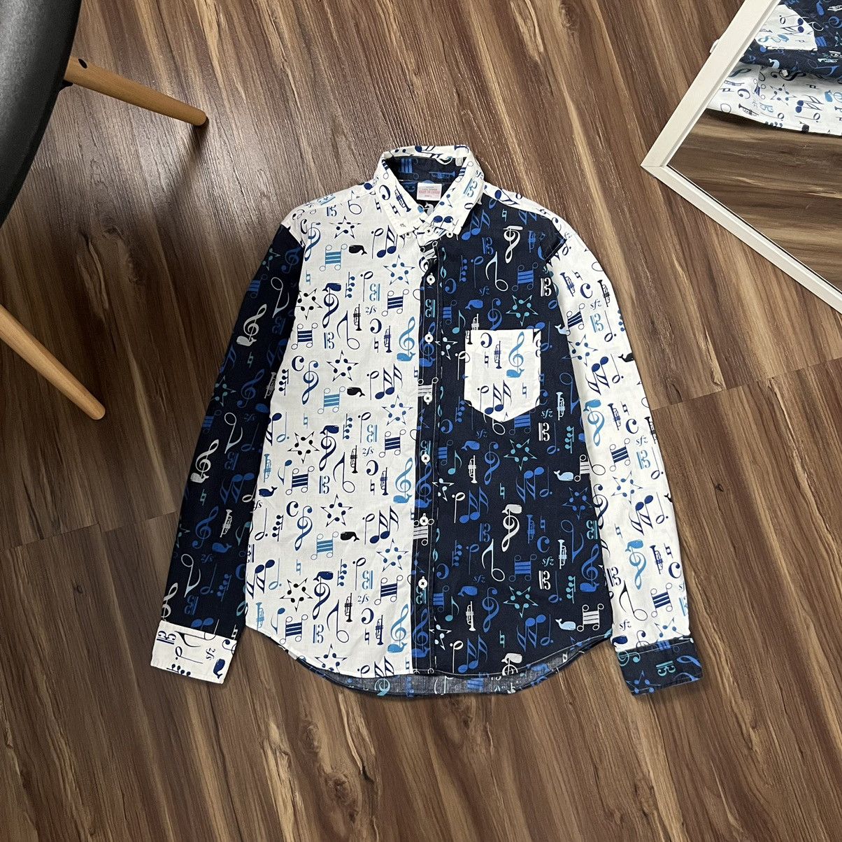 Japanese Brand Japanese Tone Music Pattern Long Sleeve Shirt Size US M / EU 48-50 / 2 - 1 Thumbnail
