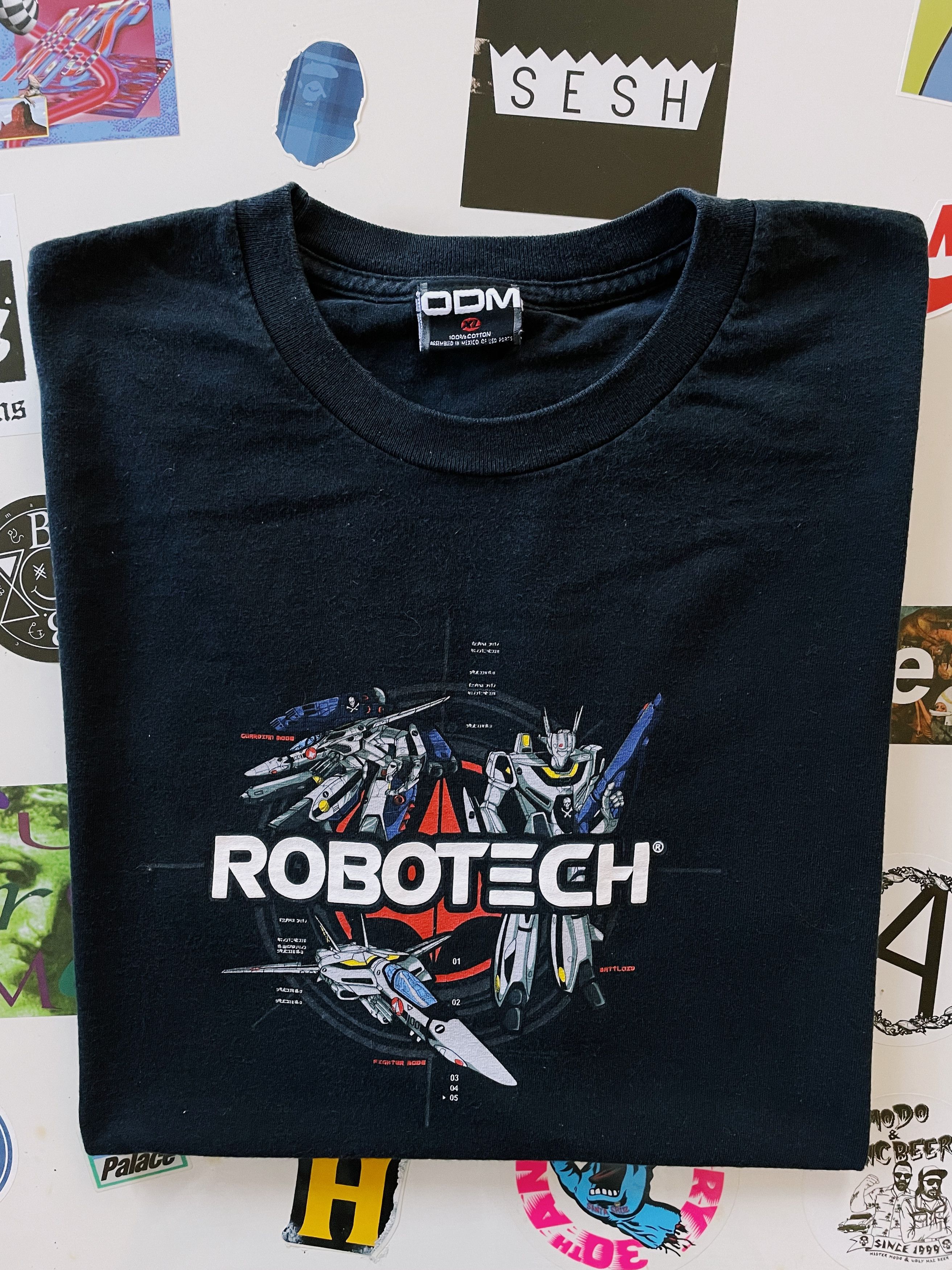 Anime × Japanese Brand × Vintage Vintage 90's Robotech ODM T-shirt Black Size US XL / EU 56 / 4 - 6 Thumbnail
