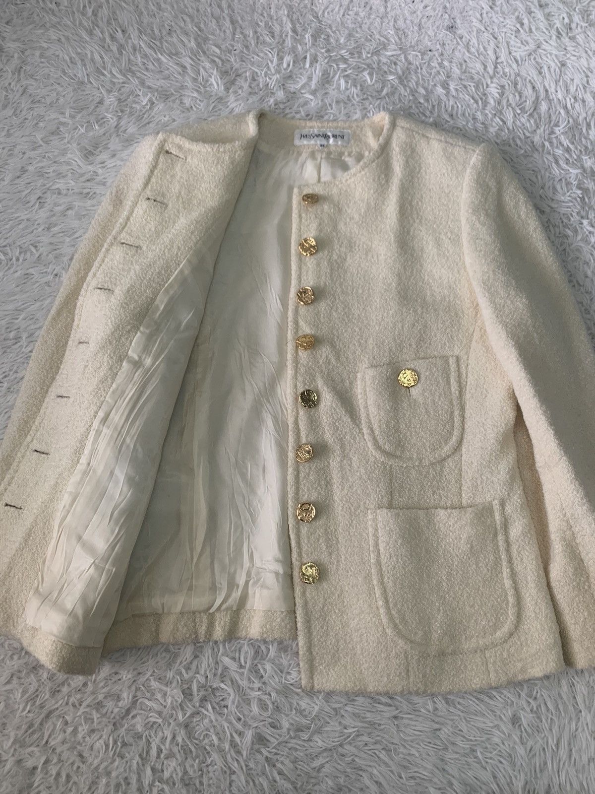 Yves Saint Laurent Vtg YSL Yves Saint Laurent Tweed Style Jacket Size XS / US 0-2 / IT 36-38 - 5 Thumbnail