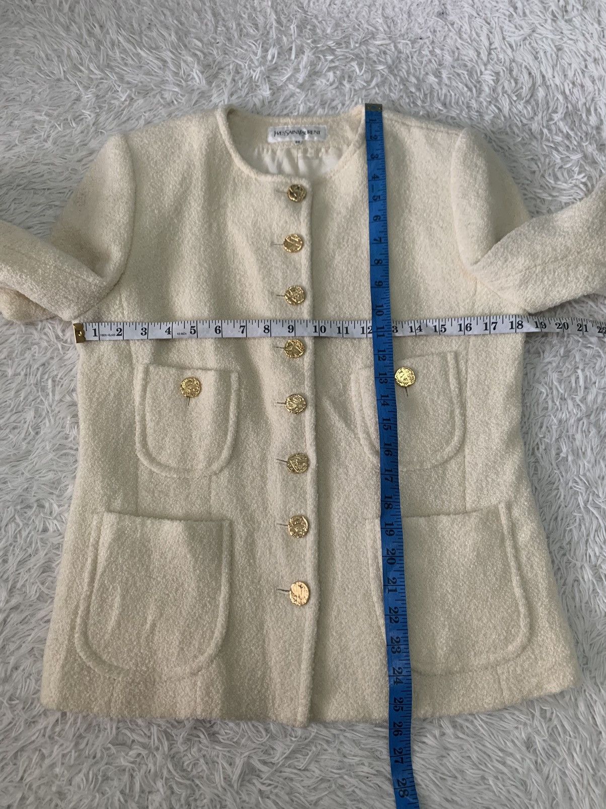 Yves Saint Laurent Vtg YSL Yves Saint Laurent Tweed Style Jacket Size XS / US 0-2 / IT 36-38 - 7 Thumbnail