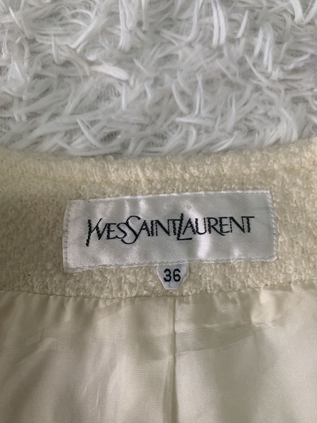 Yves Saint Laurent Vtg YSL Yves Saint Laurent Tweed Style Jacket Size XS / US 0-2 / IT 36-38 - 10 Thumbnail