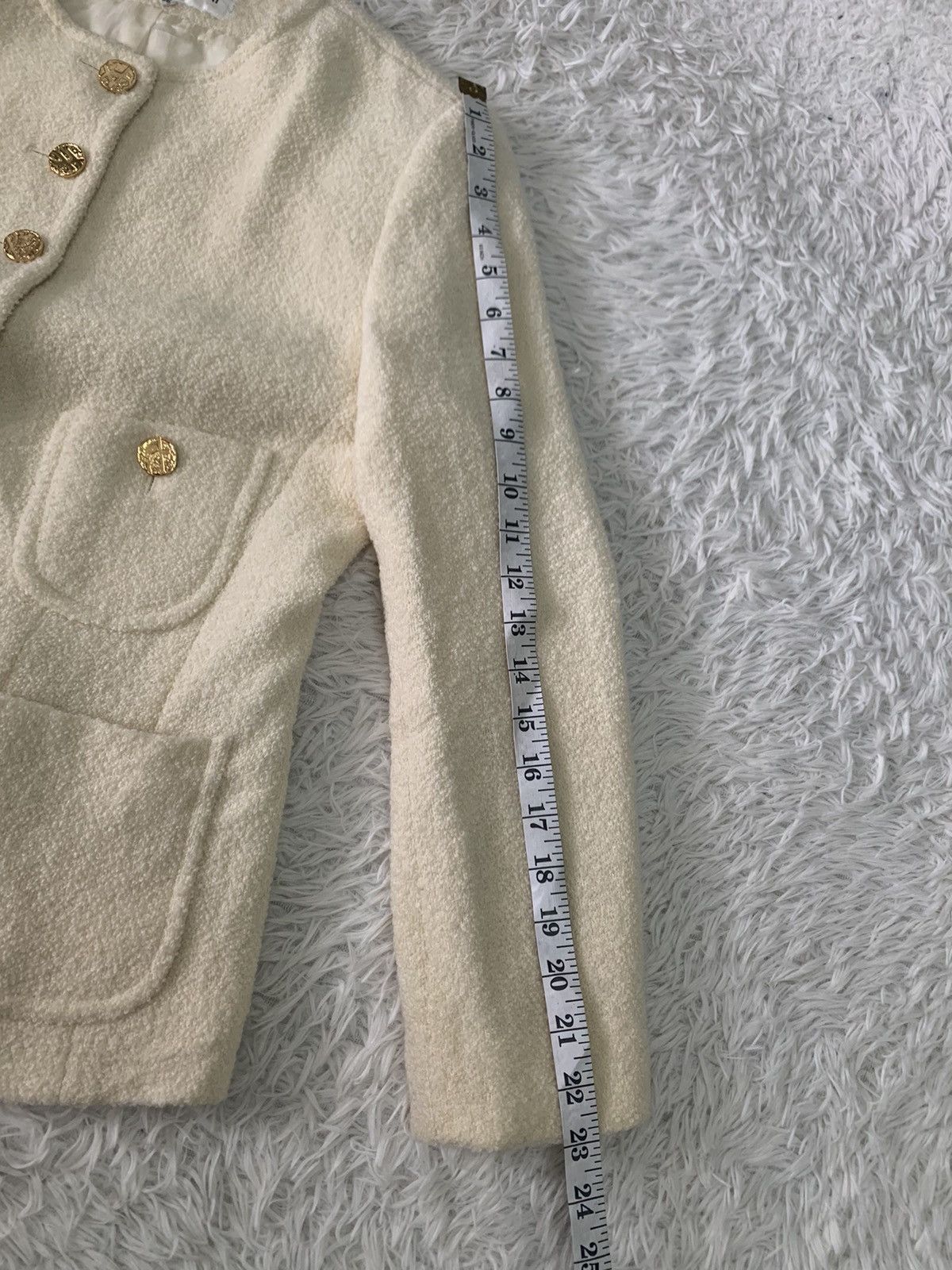Yves Saint Laurent Vtg YSL Yves Saint Laurent Tweed Style Jacket Size XS / US 0-2 / IT 36-38 - 9 Thumbnail