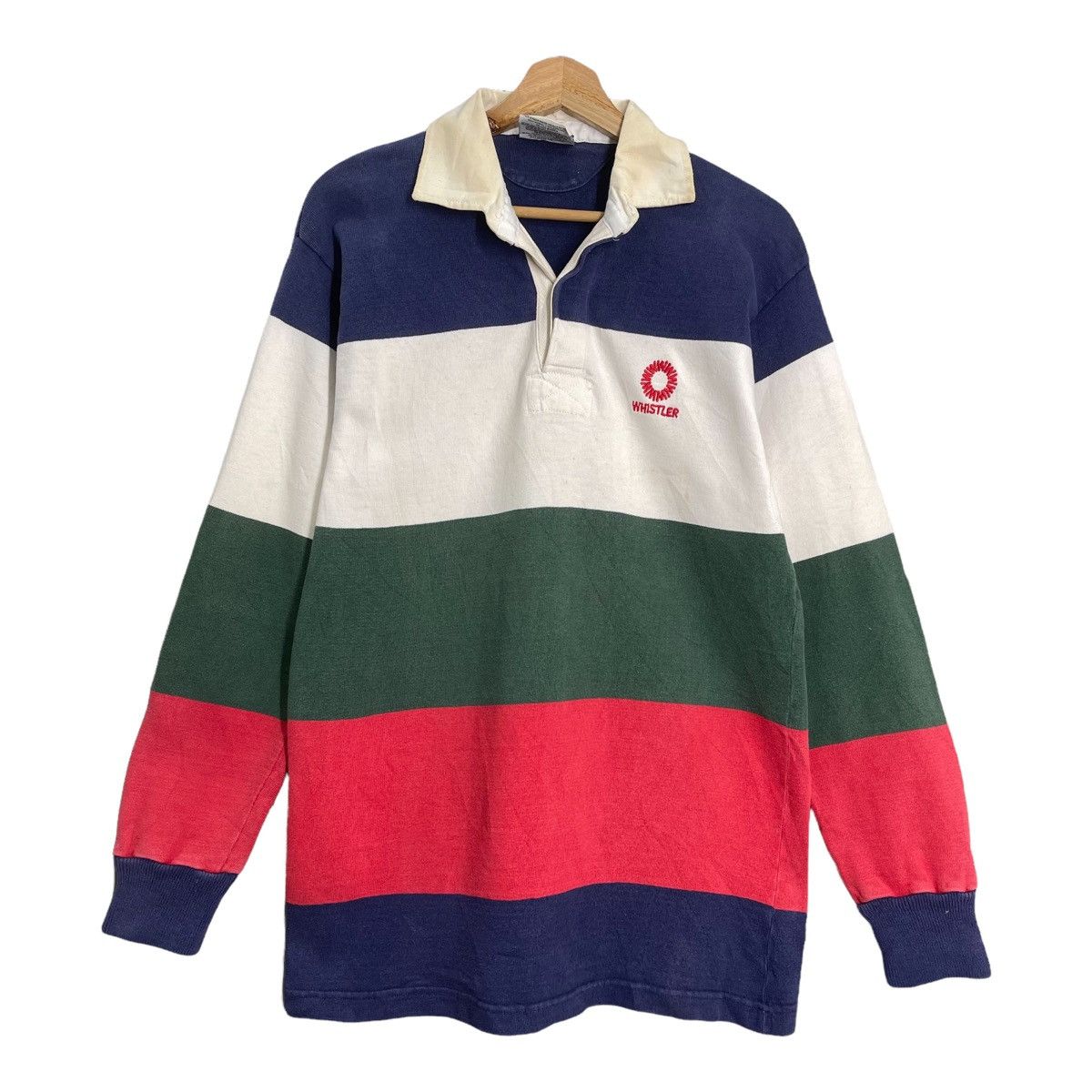 image of 90's Vintage Barbarian Rugby Wear Size M in Stripe, Men's