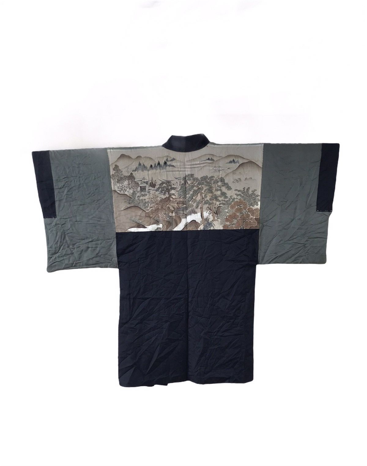 Japanese Brand Vintage Kimono Edo Village Mountain View Noragi Cardigan Size US L / EU 52-54 / 3 - 1 Thumbnail