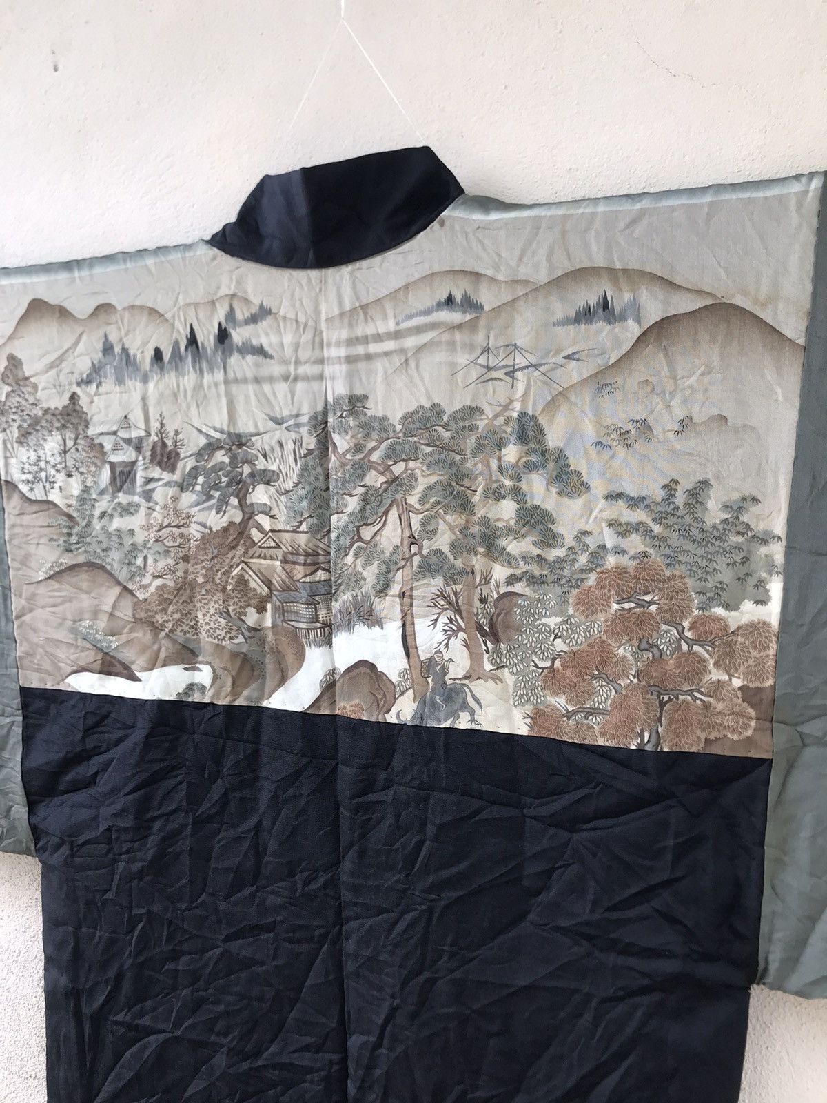 Japanese Brand Vintage Kimono Edo Village Mountain View Noragi Cardigan Size US L / EU 52-54 / 3 - 2 Thumbnail