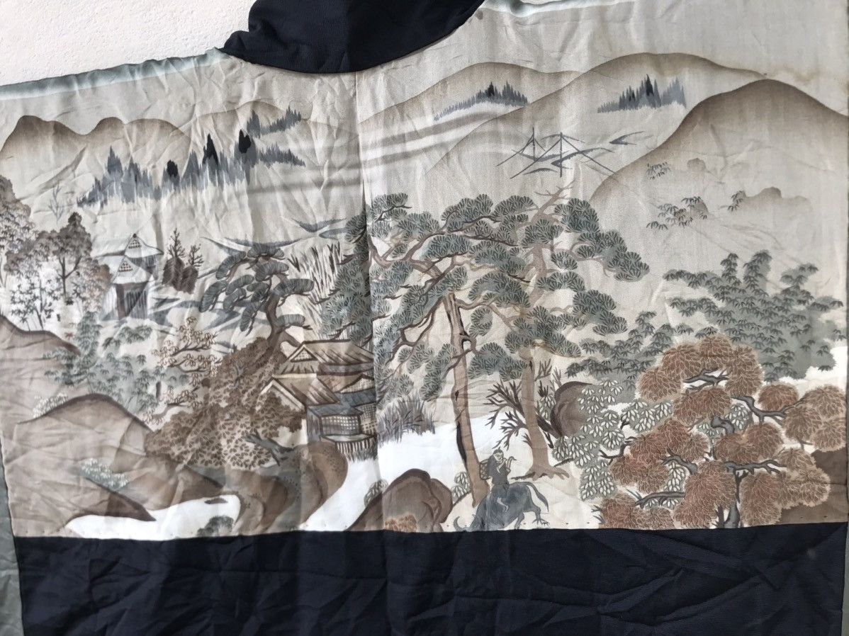 Japanese Brand Vintage Kimono Edo Village Mountain View Noragi Cardigan Size US L / EU 52-54 / 3 - 3 Thumbnail