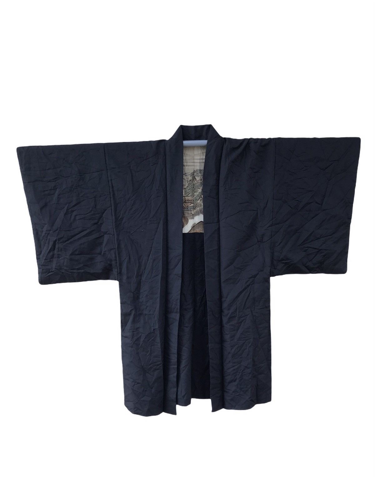 Japanese Brand Vintage Kimono Edo Village Mountain View Noragi Cardigan Size US L / EU 52-54 / 3 - 4 Thumbnail