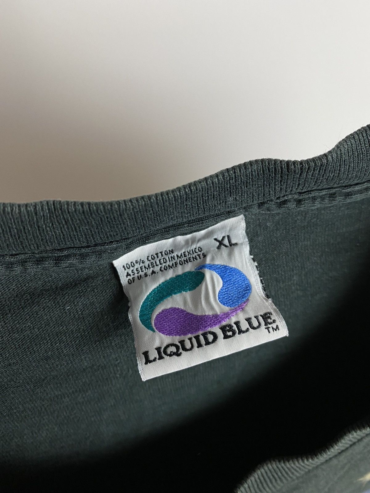 Liquid Blue × Vintage 90s Liquid Blue vintage black full print T-shirt Indian 1998 Size US XL / EU 56 / 4 - 6 Thumbnail