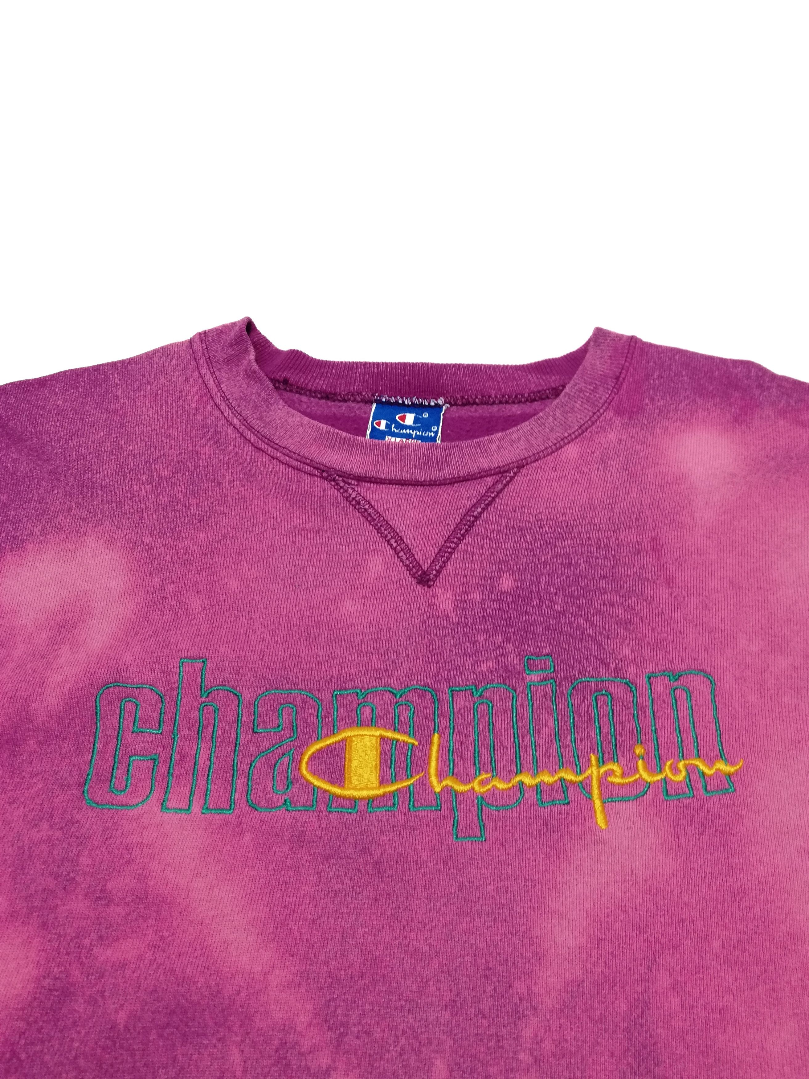 Champion × Vintage 🔥Channpion Big Logo Custom AcidWash Long Sleeve Shirt🔥 Size US XL / EU 56 / 4 - 5 Thumbnail