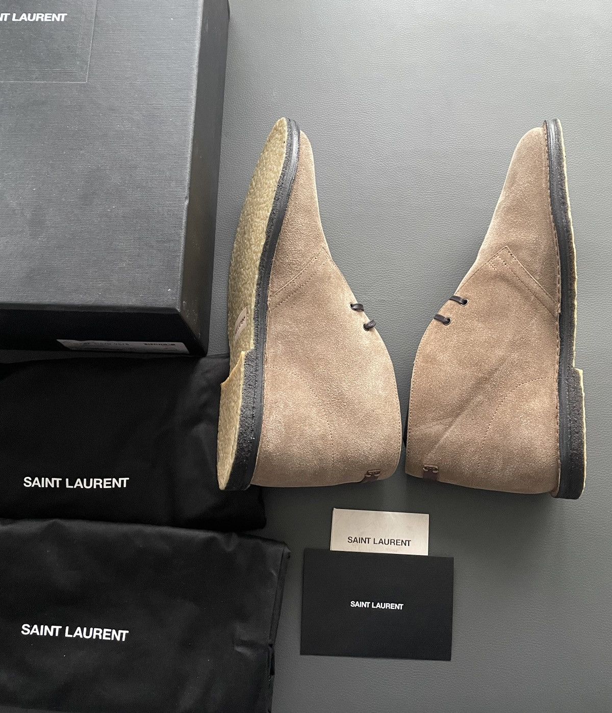 Hedi Slimane × Saint Laurent Paris × Yves Saint Laurent Iconic Brand New Classic Suede Leather Western Boots Shoes Size US 12 / EU 45 - 12 Thumbnail