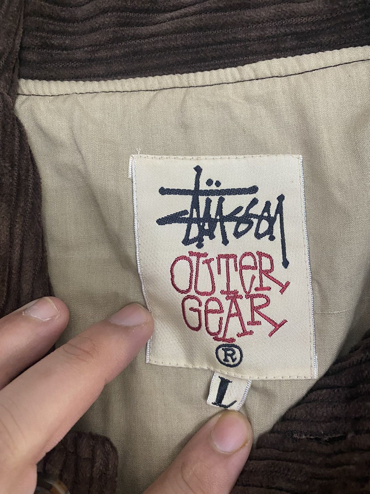 Stussy × Vintage Vintage stussy corduroy jacket outdoor vtg Rare supreme DS Size US L / EU 52-54 / 3 - 5 Thumbnail