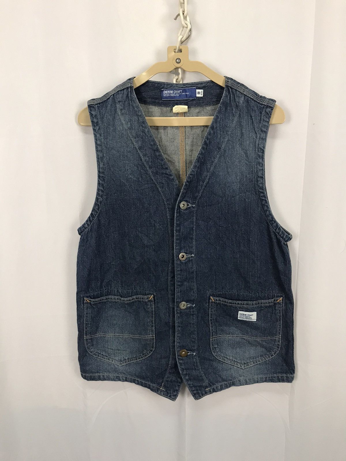 Big John × Japanese Brand Vintage denim craft button sleeveless by big John Size US S / EU 44-46 / 1 - 10 Thumbnail