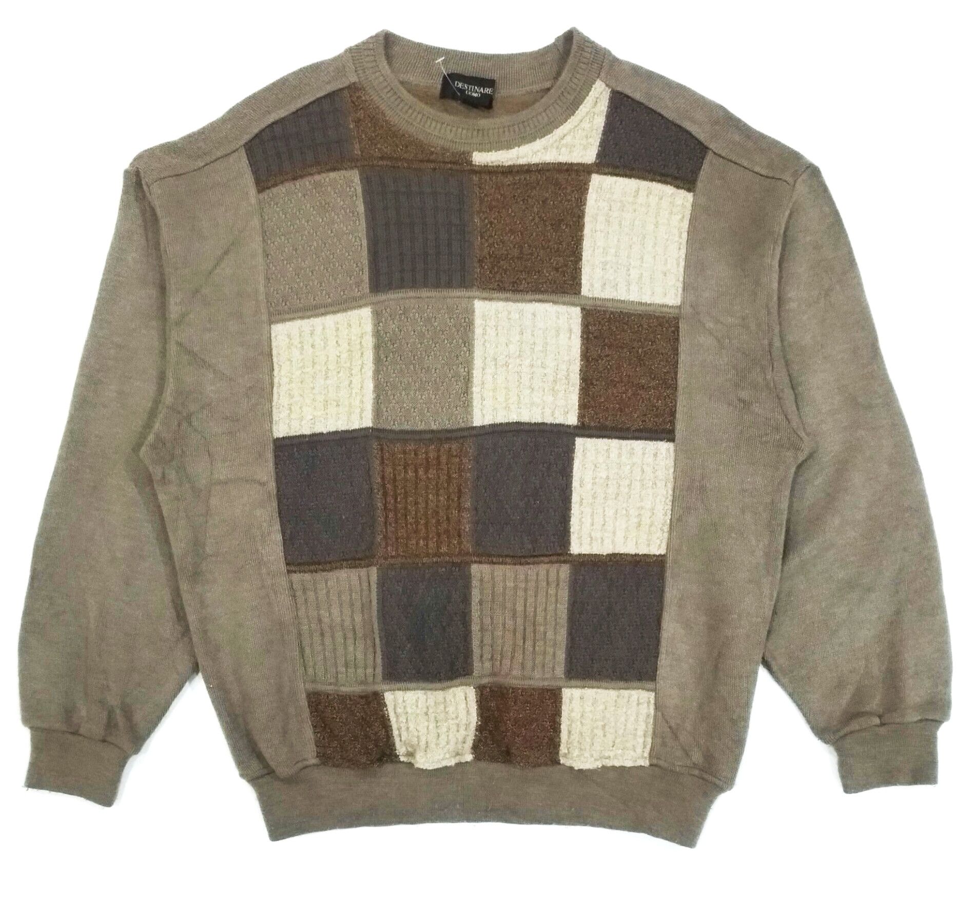Designer × Japanese Brand × Vintage RARE! VTG DESTINARE UOMO PATCHWORK KNITWEAR Size US M / EU 48-50 / 2 - 1 Thumbnail