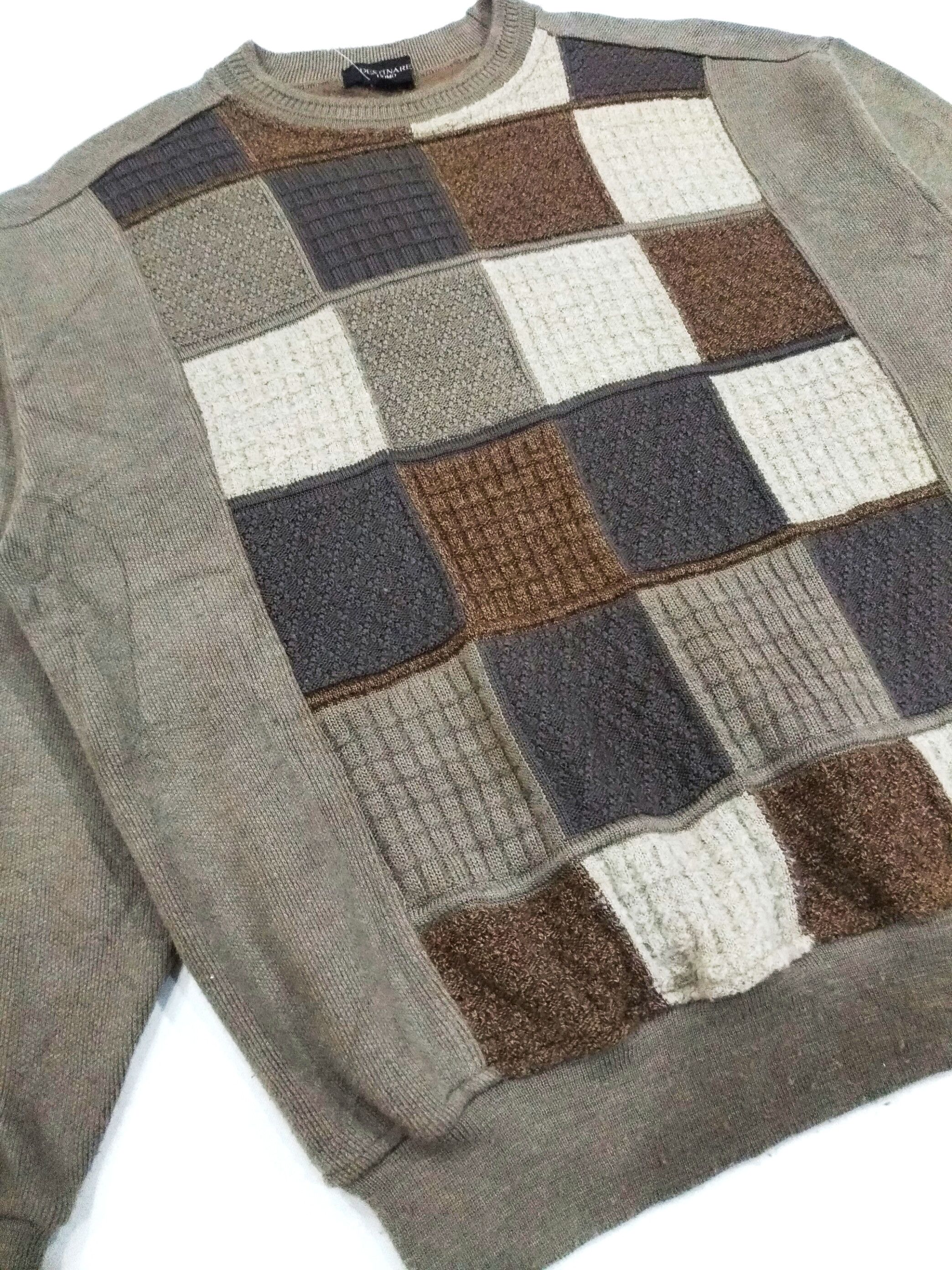 Designer × Japanese Brand × Vintage RARE! VTG DESTINARE UOMO PATCHWORK KNITWEAR Size US M / EU 48-50 / 2 - 4 Thumbnail