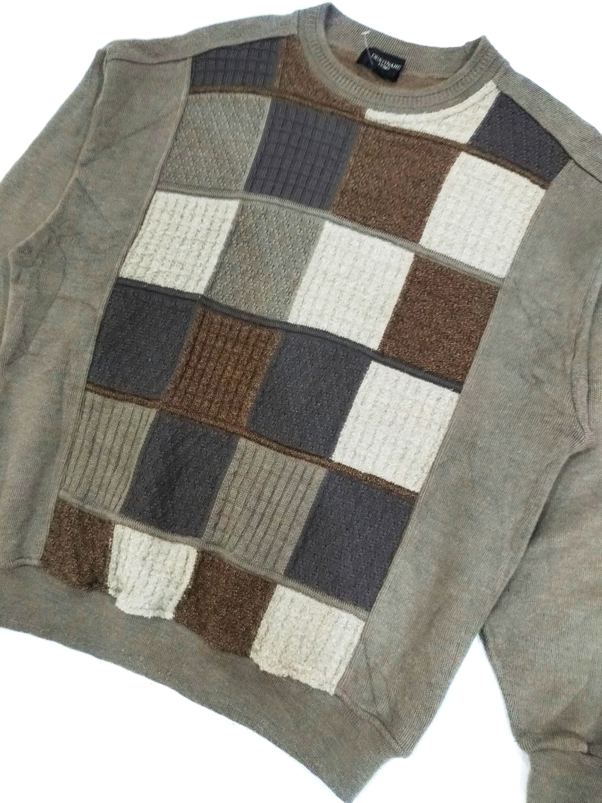 Designer × Japanese Brand × Vintage RARE! VTG DESTINARE UOMO PATCHWORK KNITWEAR Size US M / EU 48-50 / 2 - 3 Thumbnail