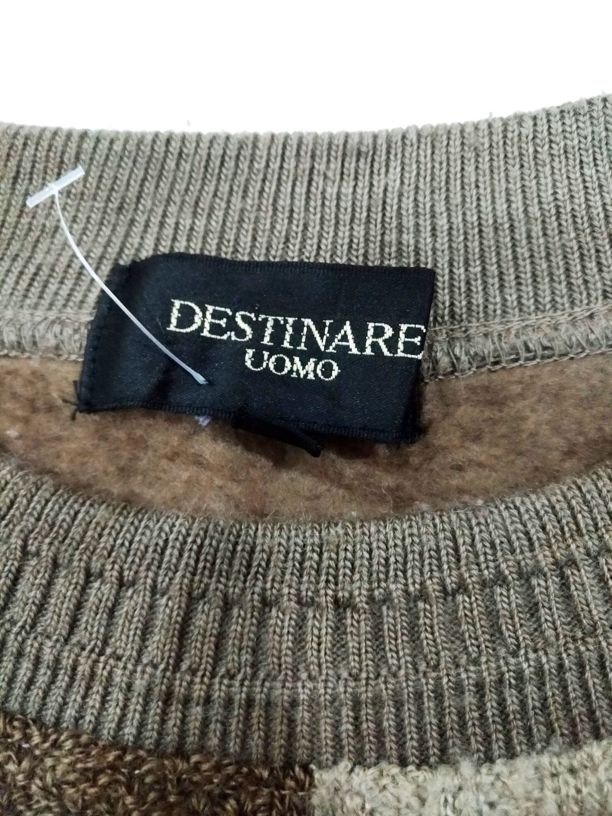 Designer × Japanese Brand × Vintage RARE! VTG DESTINARE UOMO PATCHWORK KNITWEAR Size US M / EU 48-50 / 2 - 2 Thumbnail